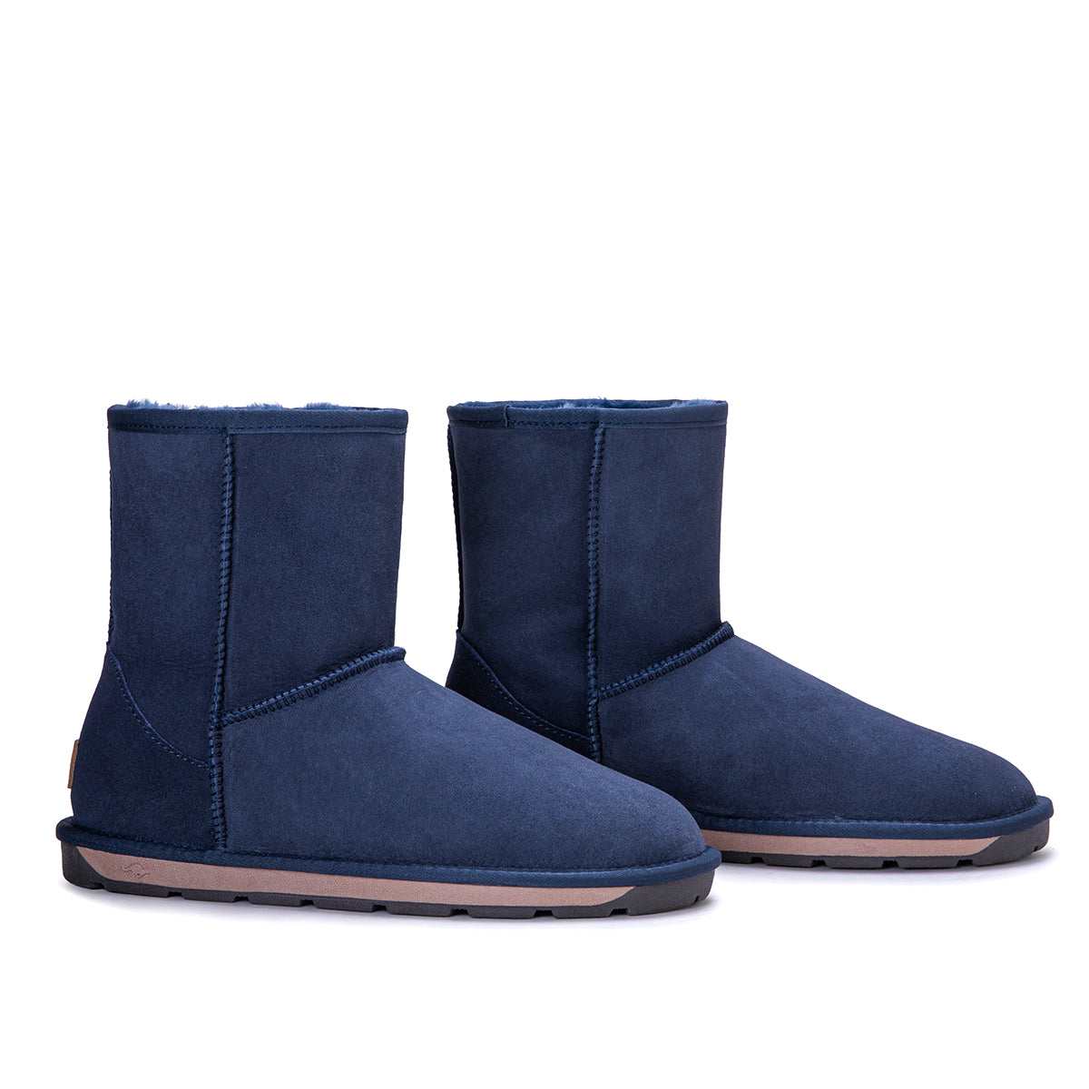 Navy Auzland Premium Short Classic Australian Made UGG Boots for women, showing cozy sheepskin lining and durable suede exterior.