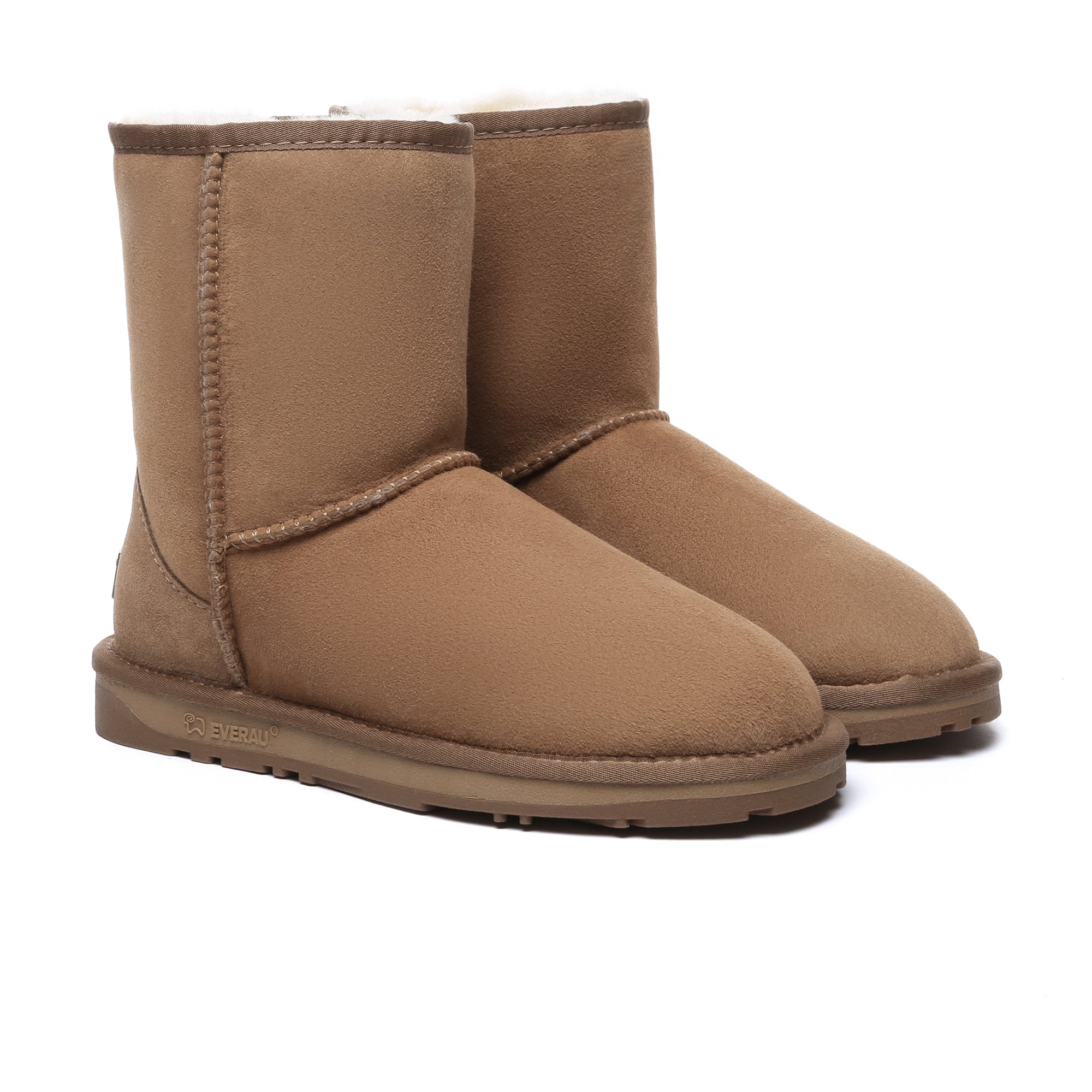 EverUgg Premium Short Classic Sheepskin UGG Boots for women, showcasing cozy sheepskin lining and durable suede exterior.