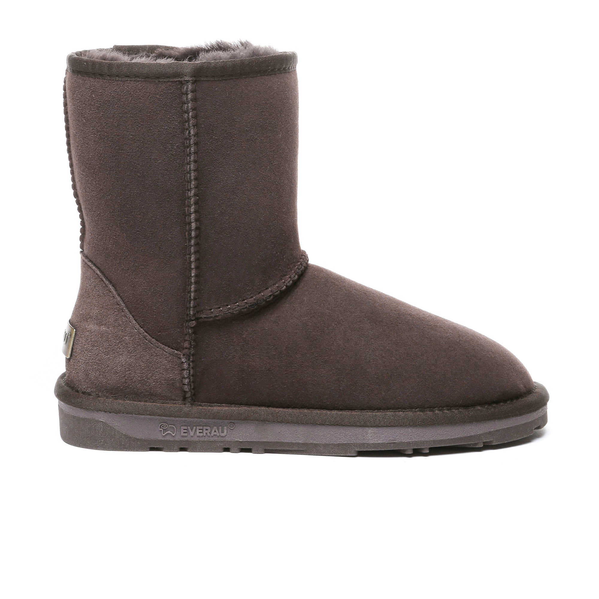 EverUgg premium short classic sheepskin UGG boots for women, showing the cozy, plush interior and sleek exterior design.