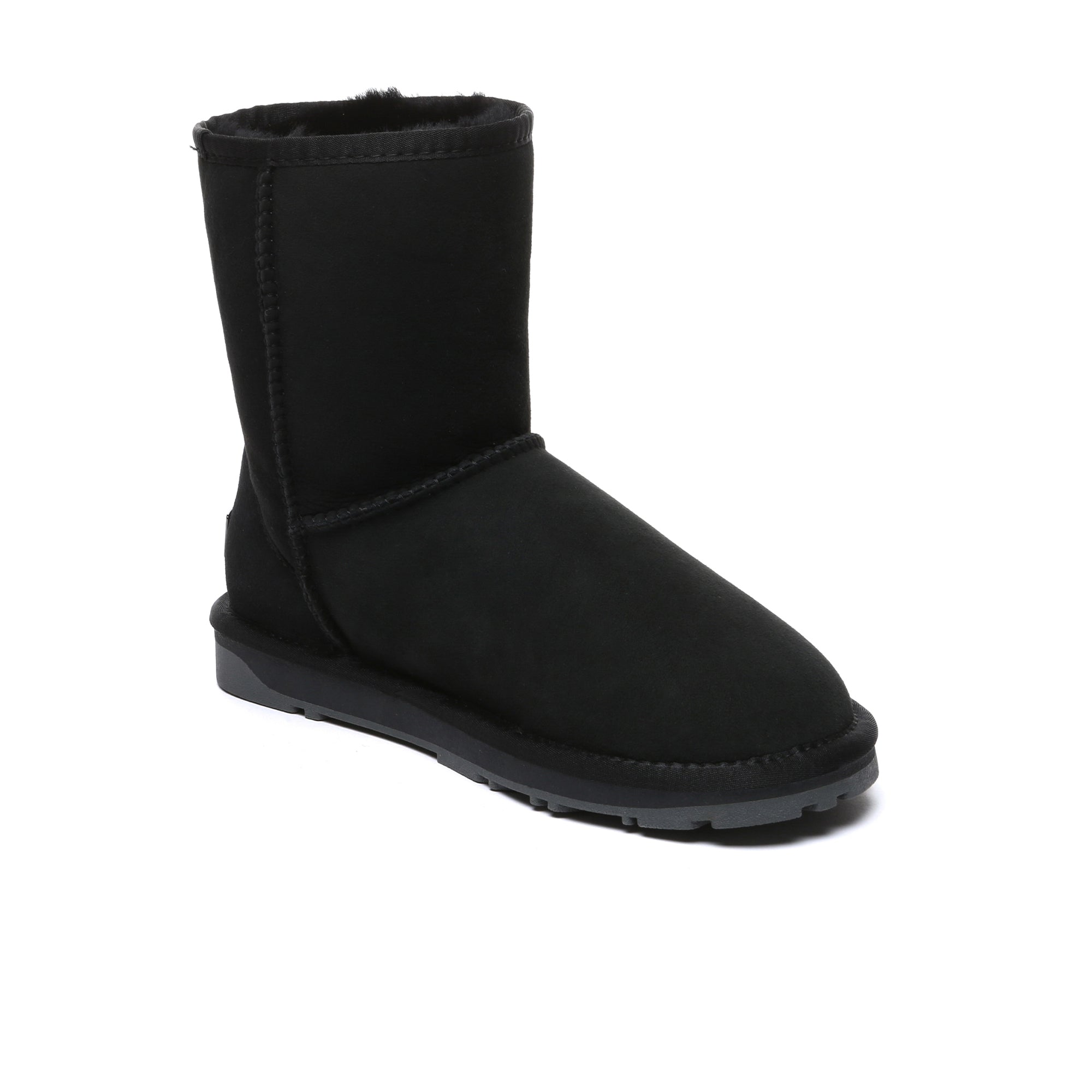 EverUgg premium short classic sheepskin UGG boots for women, showcasing soft sheepskin interior and stylish ankle-high design.