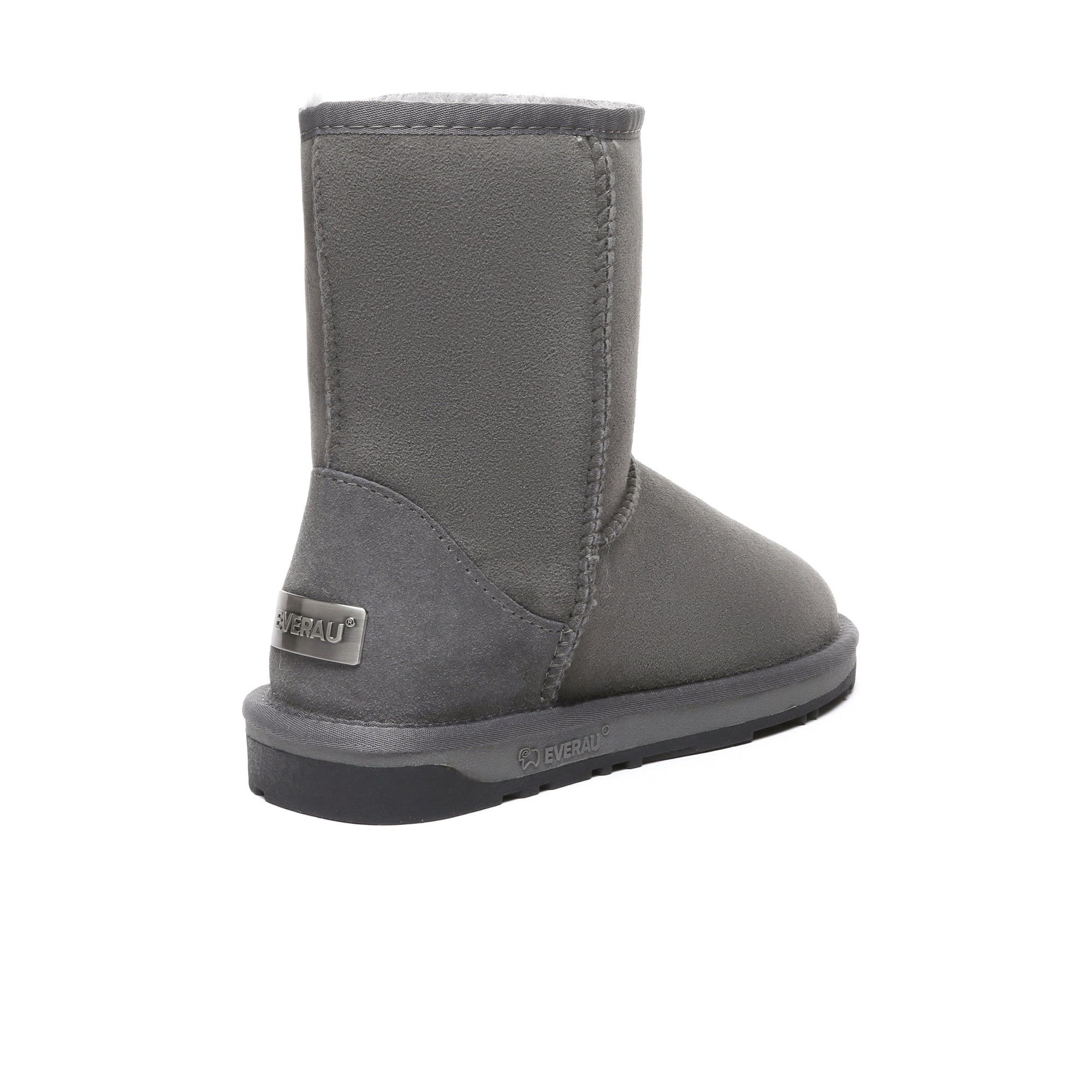 EverUgg premium short classic sheepskin UGG boots for women, showcasing cozy sheepskin interior and stylish leather exterior.