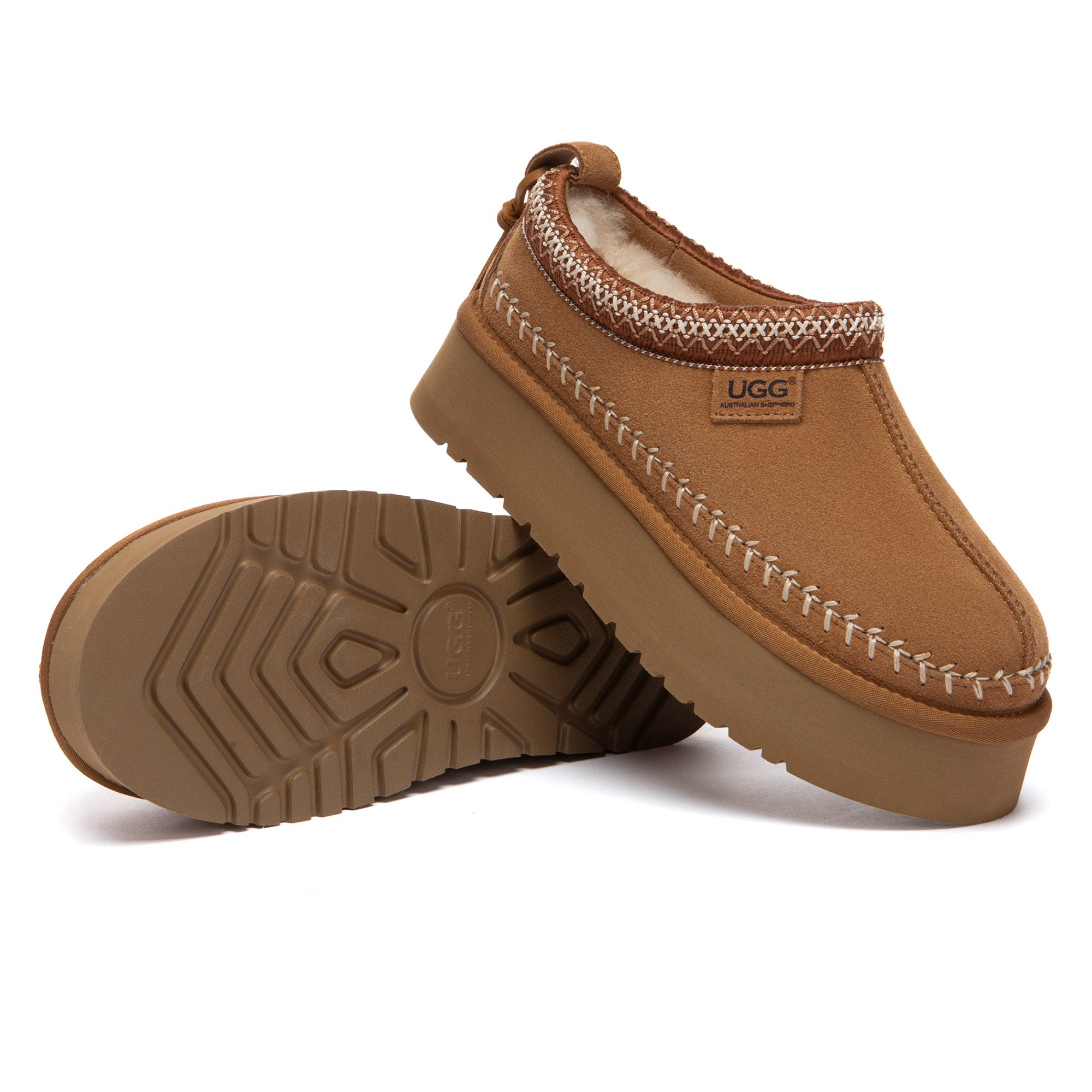 EverUgg Premium Stitch Platform Slippers showing plush interior, stitched platform sole, and cozy design for comfortable indoor wear.