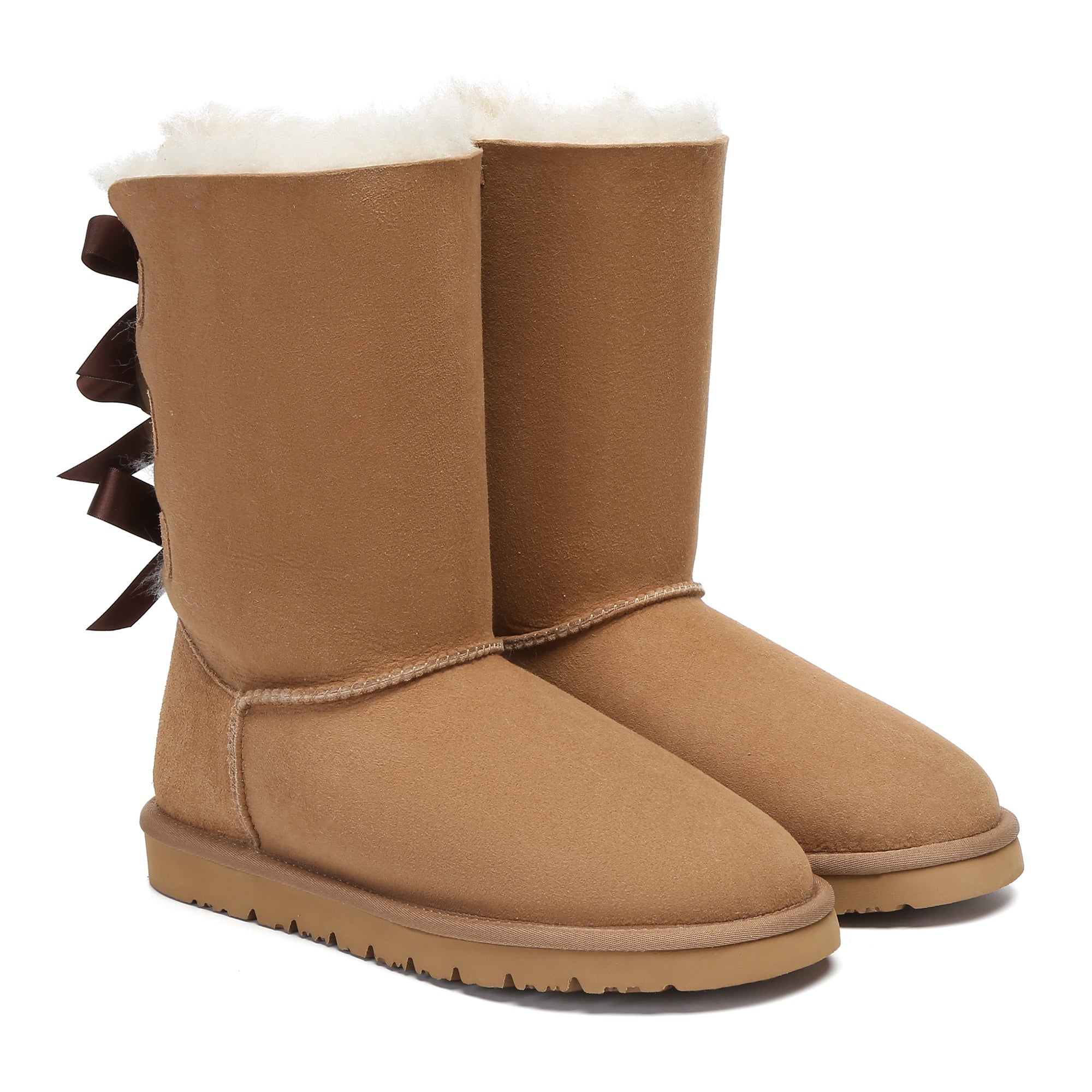 EverUgg tall back bow UGG boots for women, featuring a stylish design with a tall silhouette and decorative bow detail.