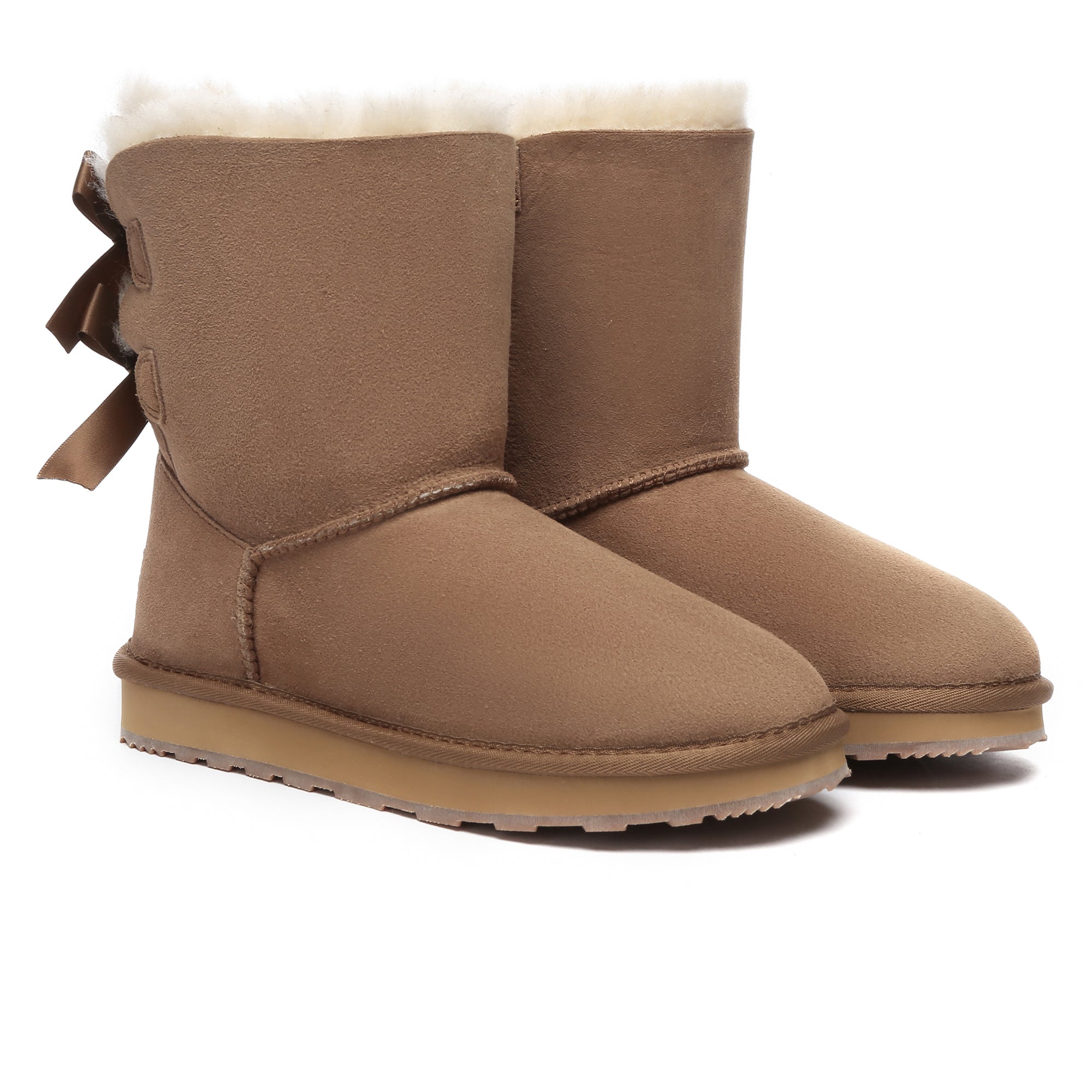 EverUgg Premium Urban Short Back Bow UGG Boots for women, stylish fashion shoes with back bow detail and cozy design.