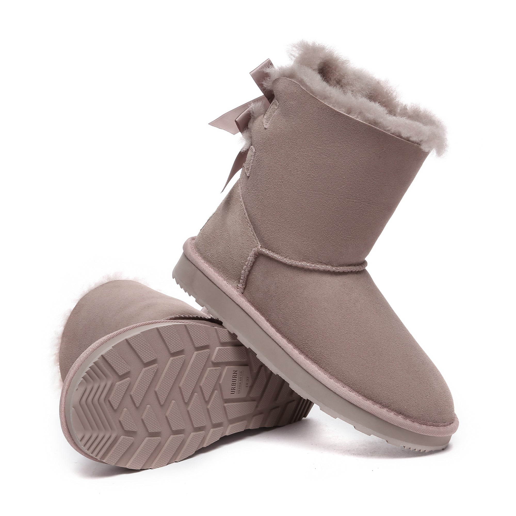 EverUgg Premium Urban Short Back Bow UGG Boots for women, featuring a stylish design with back bow detail and short ankle height.