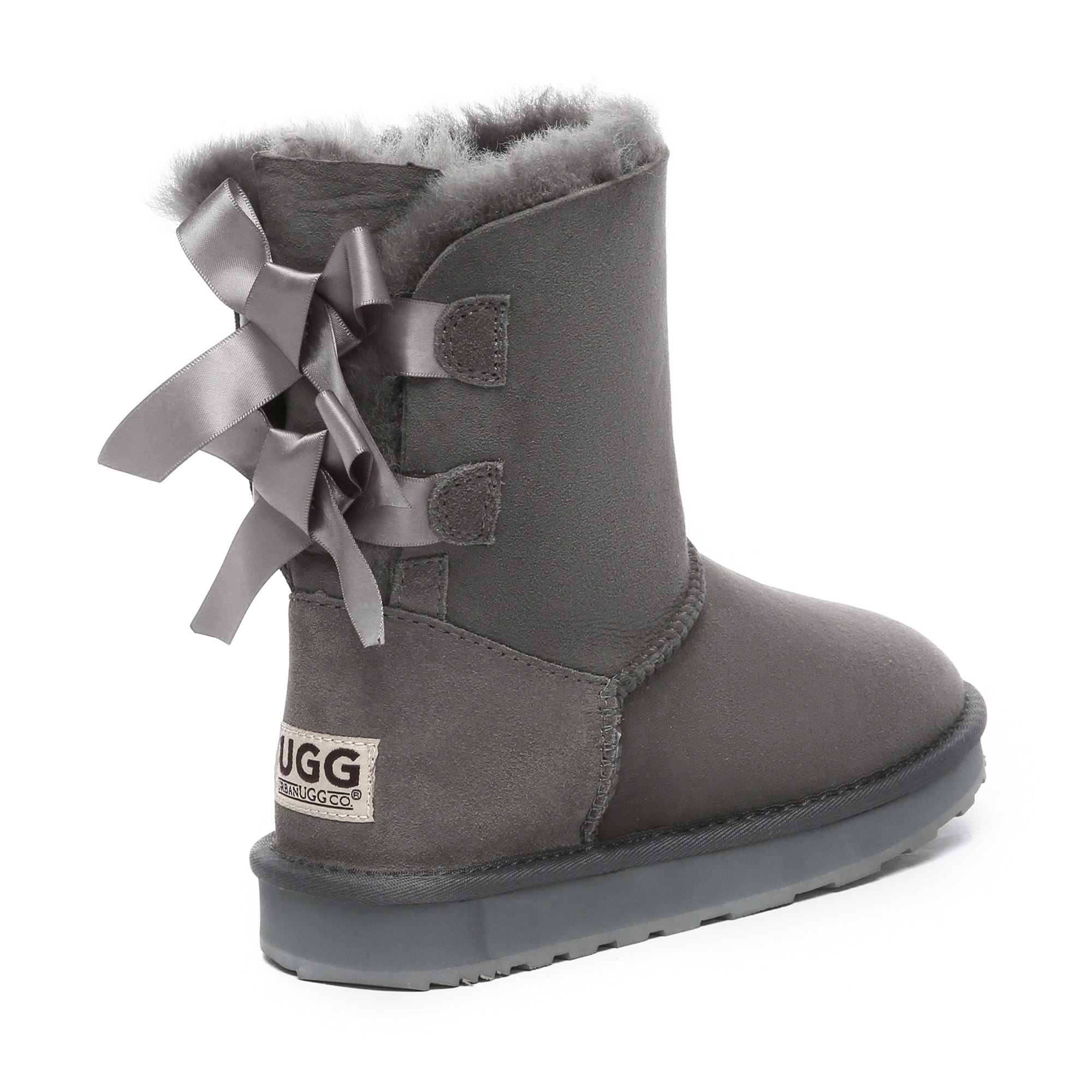 EverUgg premium urban short back bow UGG boots for women, stylish fashion shoes with a back bow detail.
