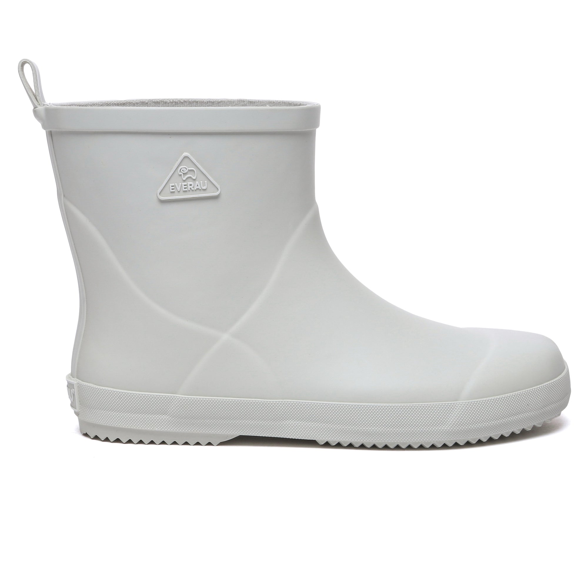 EverUgg waterproof mini gumboots rainboots, durable black rubber footwear with a glossy finish, suitable for rainy weather.