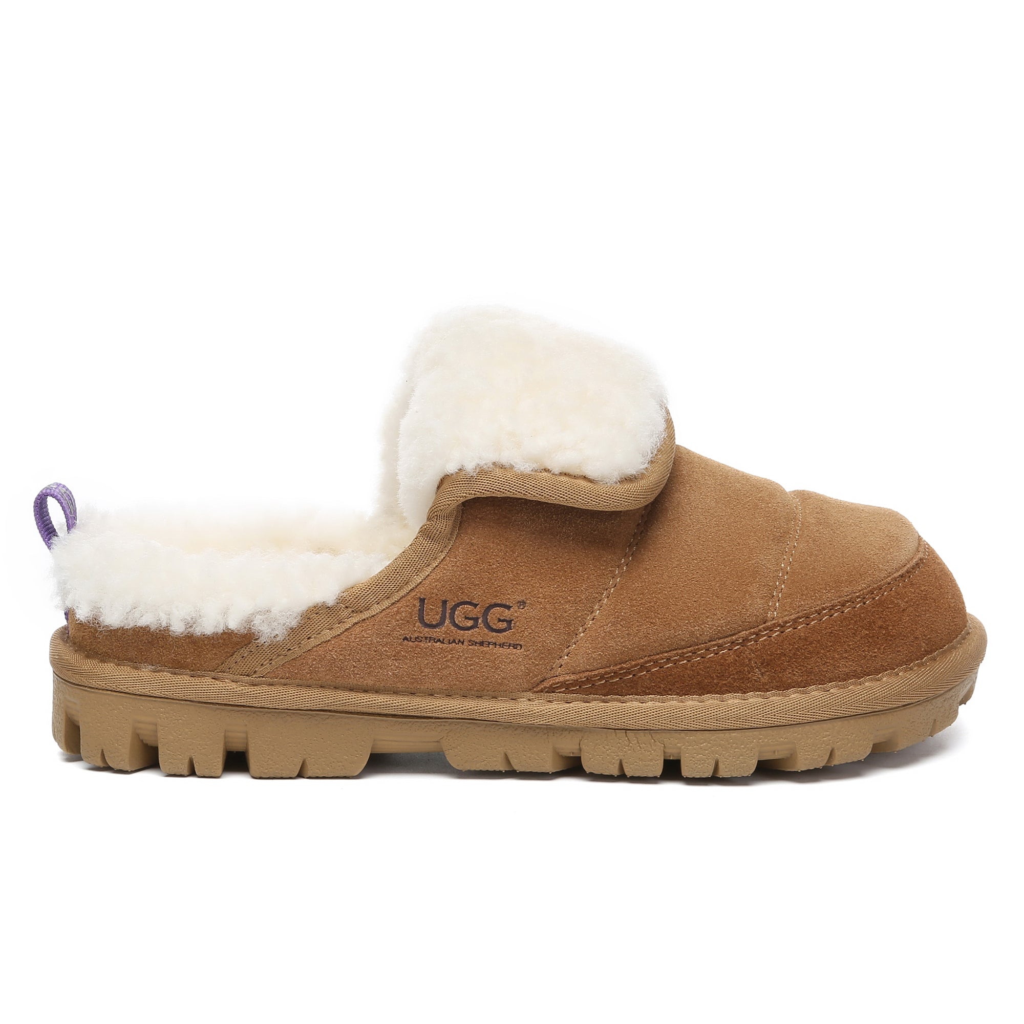 EverUgg Puffer Sheepskin Slippers for women, cozy UGG slippers with plush sheepskin lining and puffer design, perfect for indoor comfort.