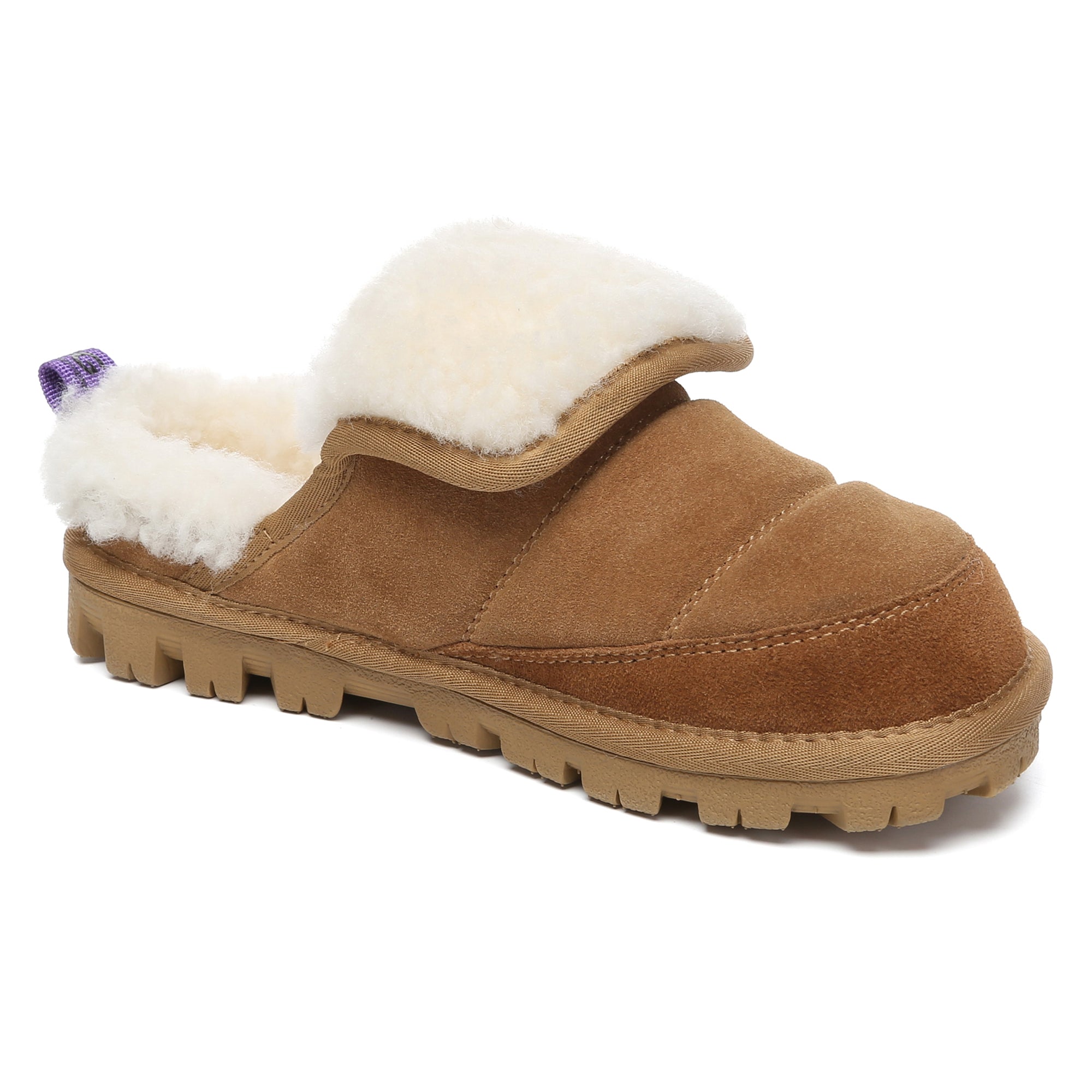 EverUgg Puffer UGG sheepskin slippers for women featuring plush sheepskin interior and puffer design for cozy comfort.