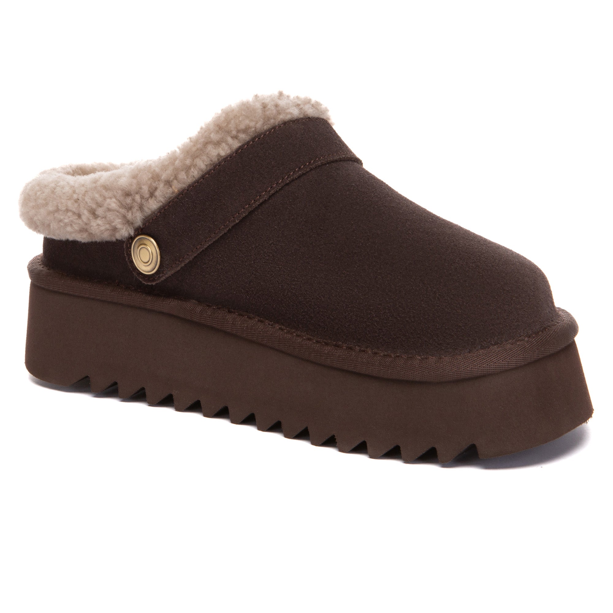 EverUgg Pulse Buckle Strap UGG platform slippers for women, showing the stylish slip-on design with buckle detail.
