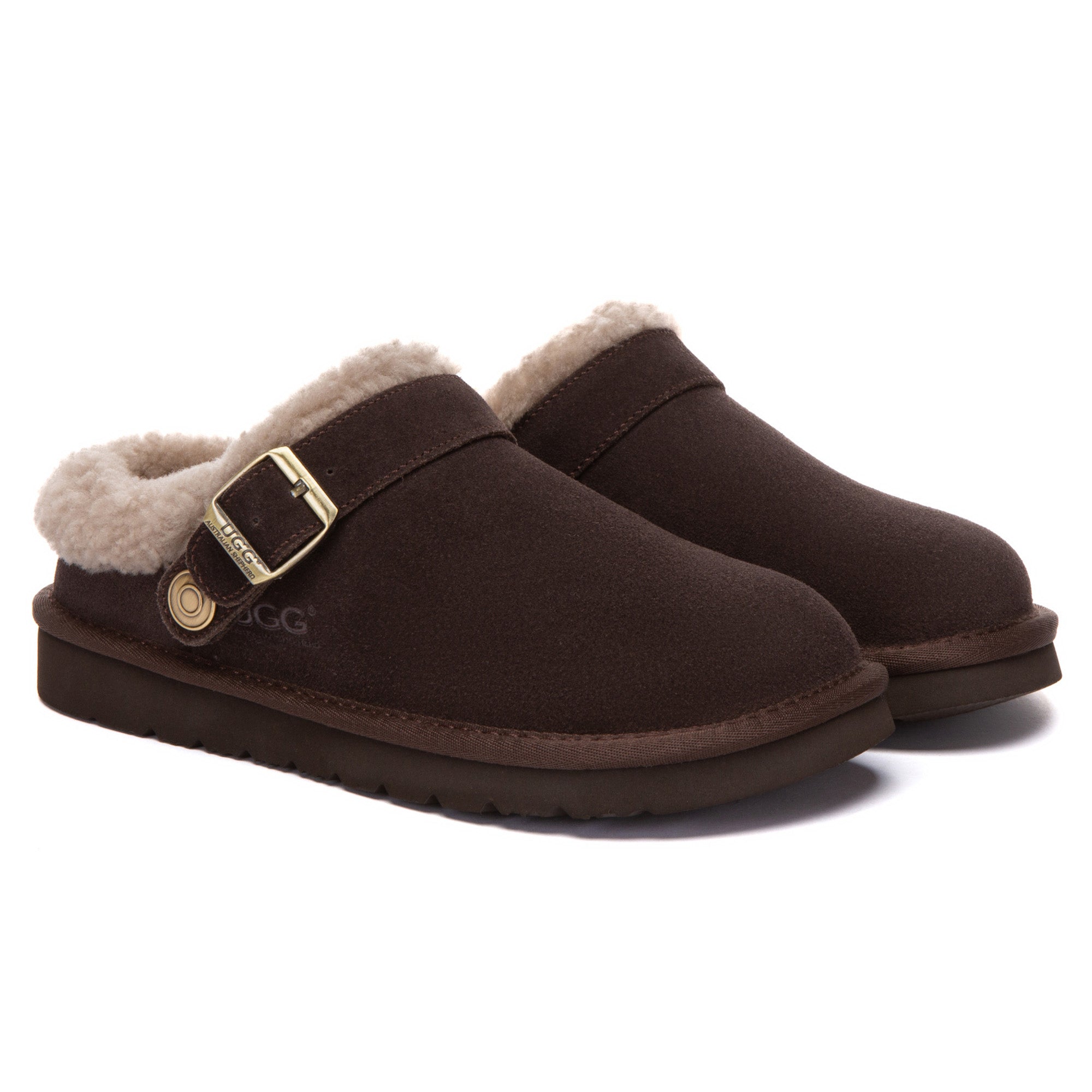 EverUgg Pulse Buckle Strap UGG slippers for women with stylish buckle straps and soft, cozy interior, perfect for indoor wear.