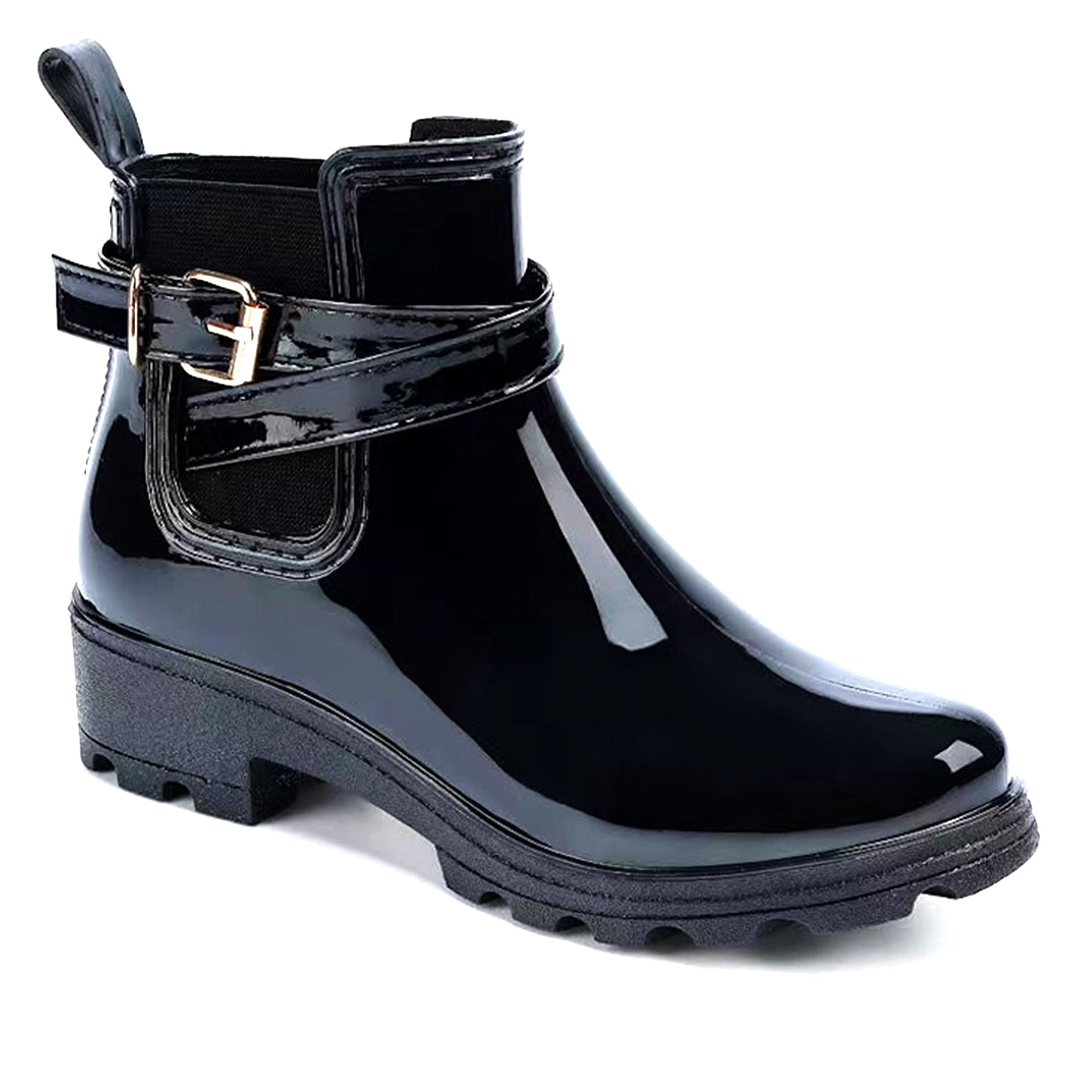Alana Buckled Strap Gumboot Rain Waterproof Boots