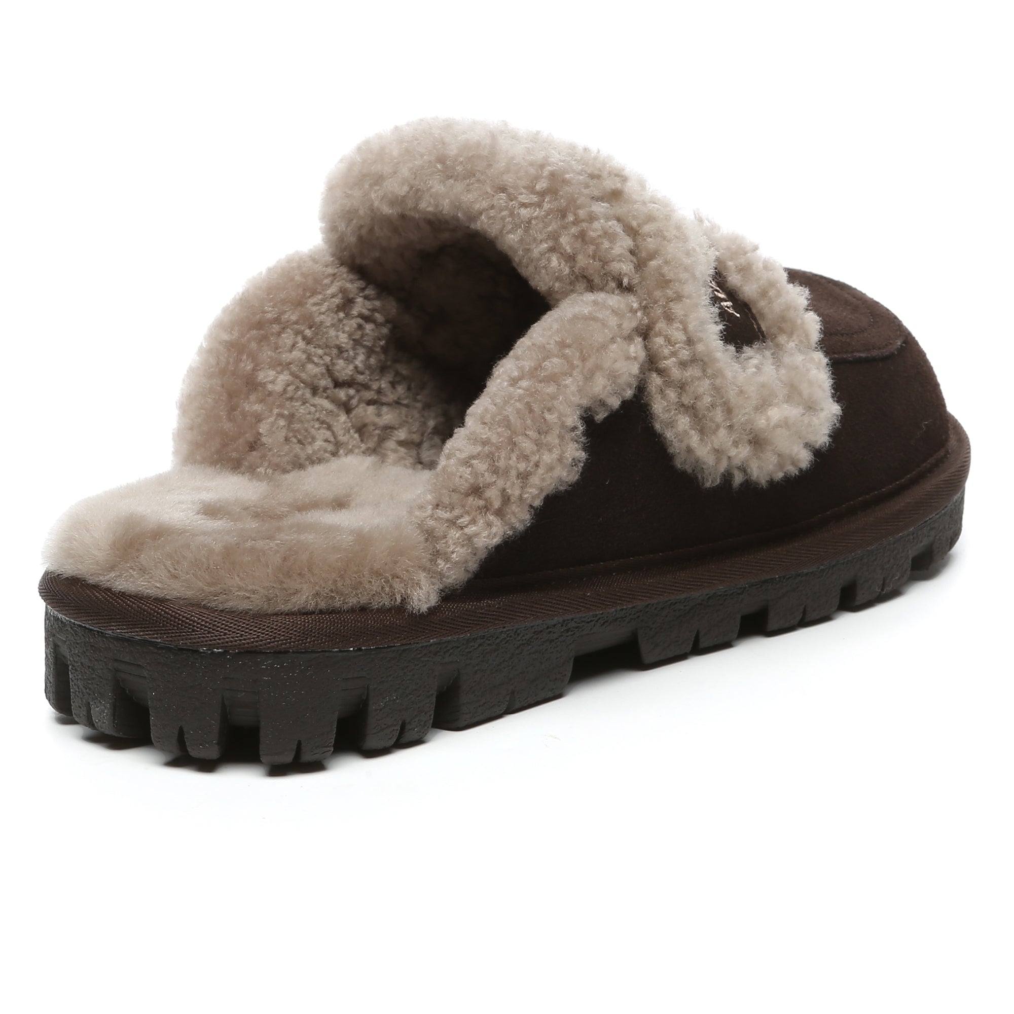 EverUgg Riley shearling wool comfort sole UGG slippers for women, featuring soft shearling lining and cozy slip-on design.