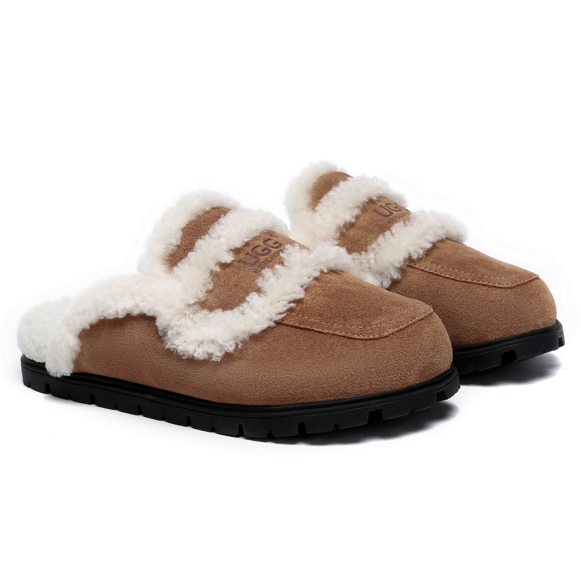 EverUgg Rome Shearling Premium UGG slippers, stylish sandals with plush shearling lining and comfortable open-toe design.