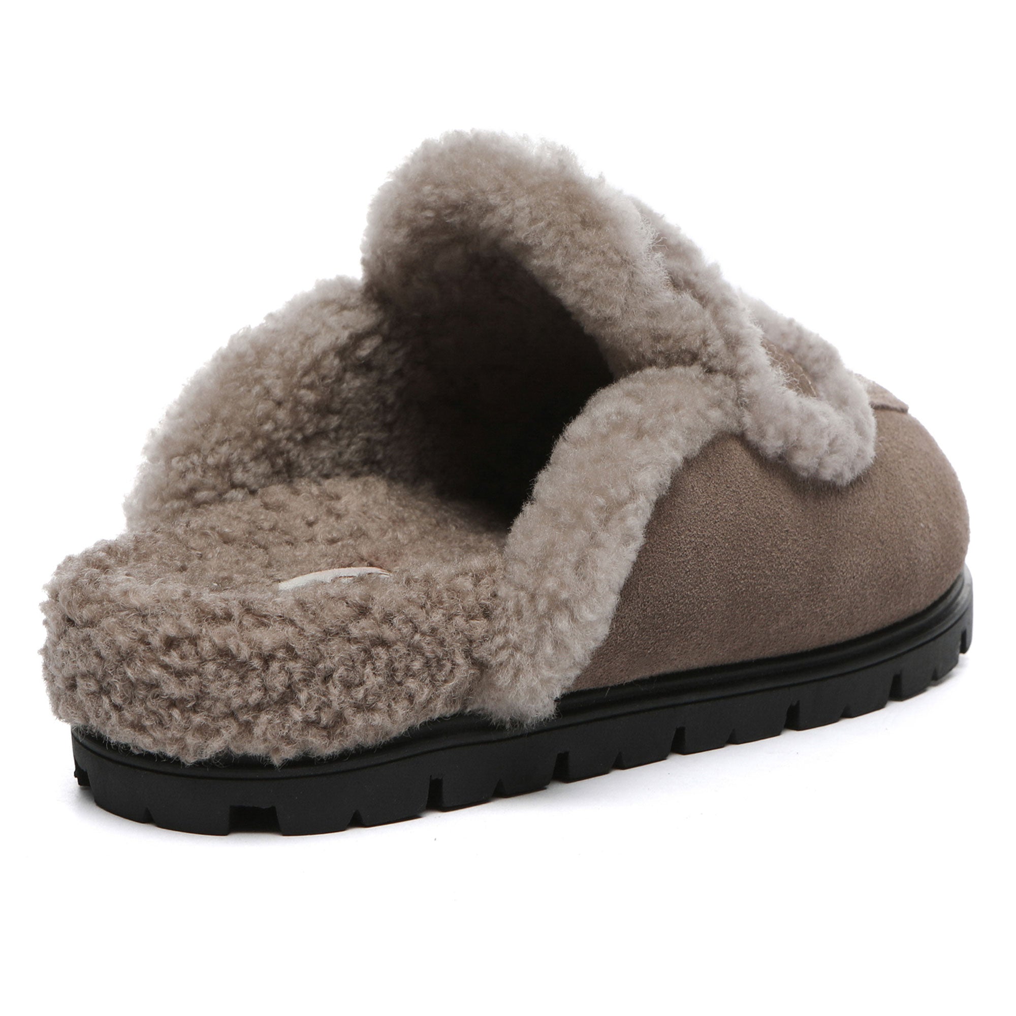 Brown EverUgg Rome Shearling Premium UGG slippers designed as comfortable open-toe sandals with plush shearling lining.