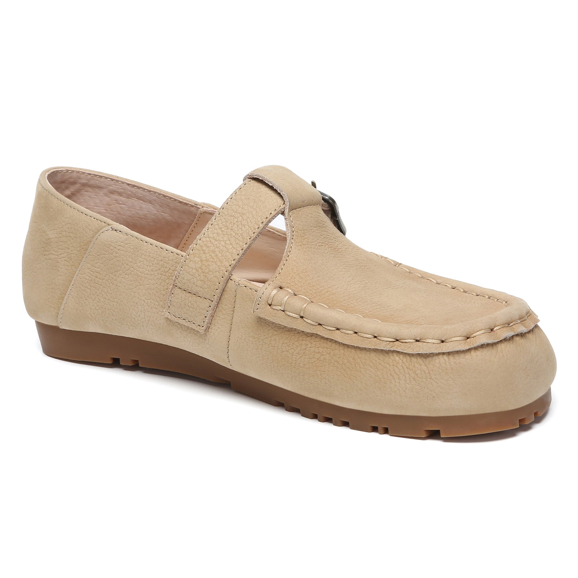 EverUgg buckle leather Mary Jane flats, stylish slippers with a buckle detail, perfect for casual or dressy wear.