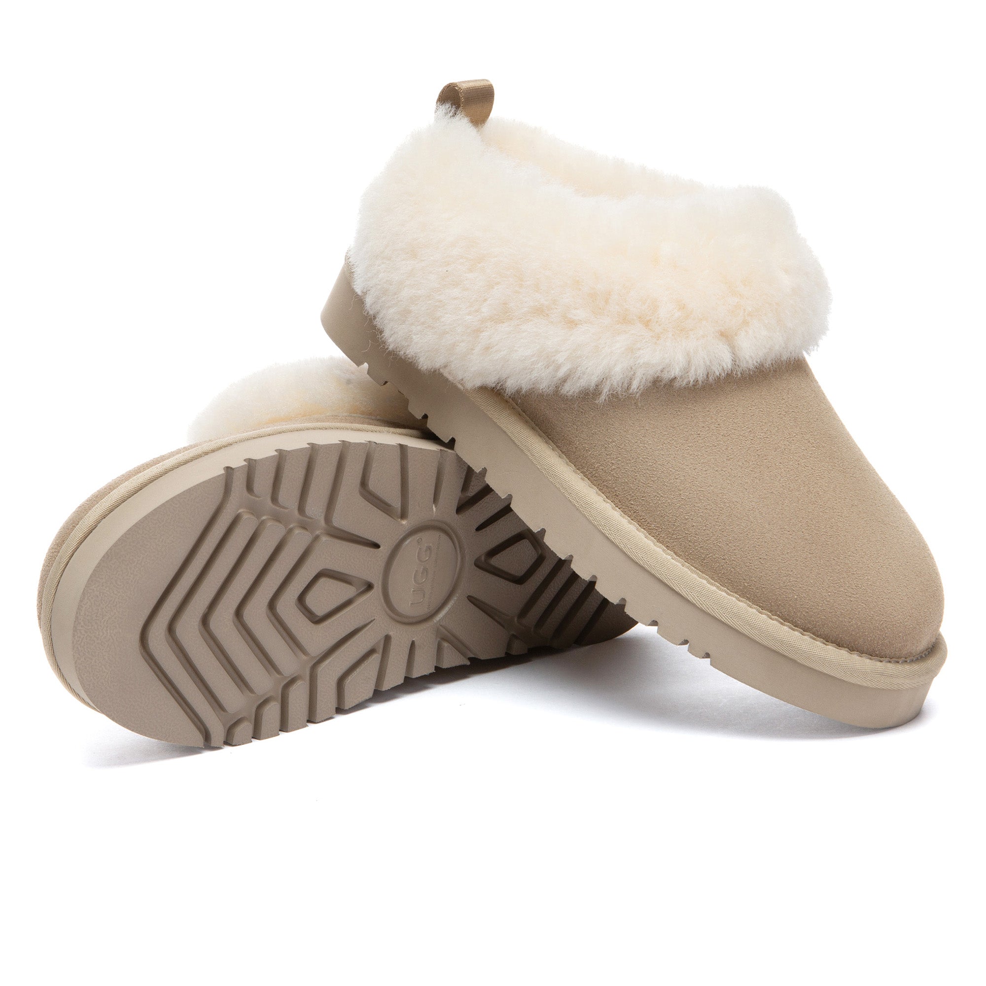 Fluffy Collar UGG Ankle Slippers