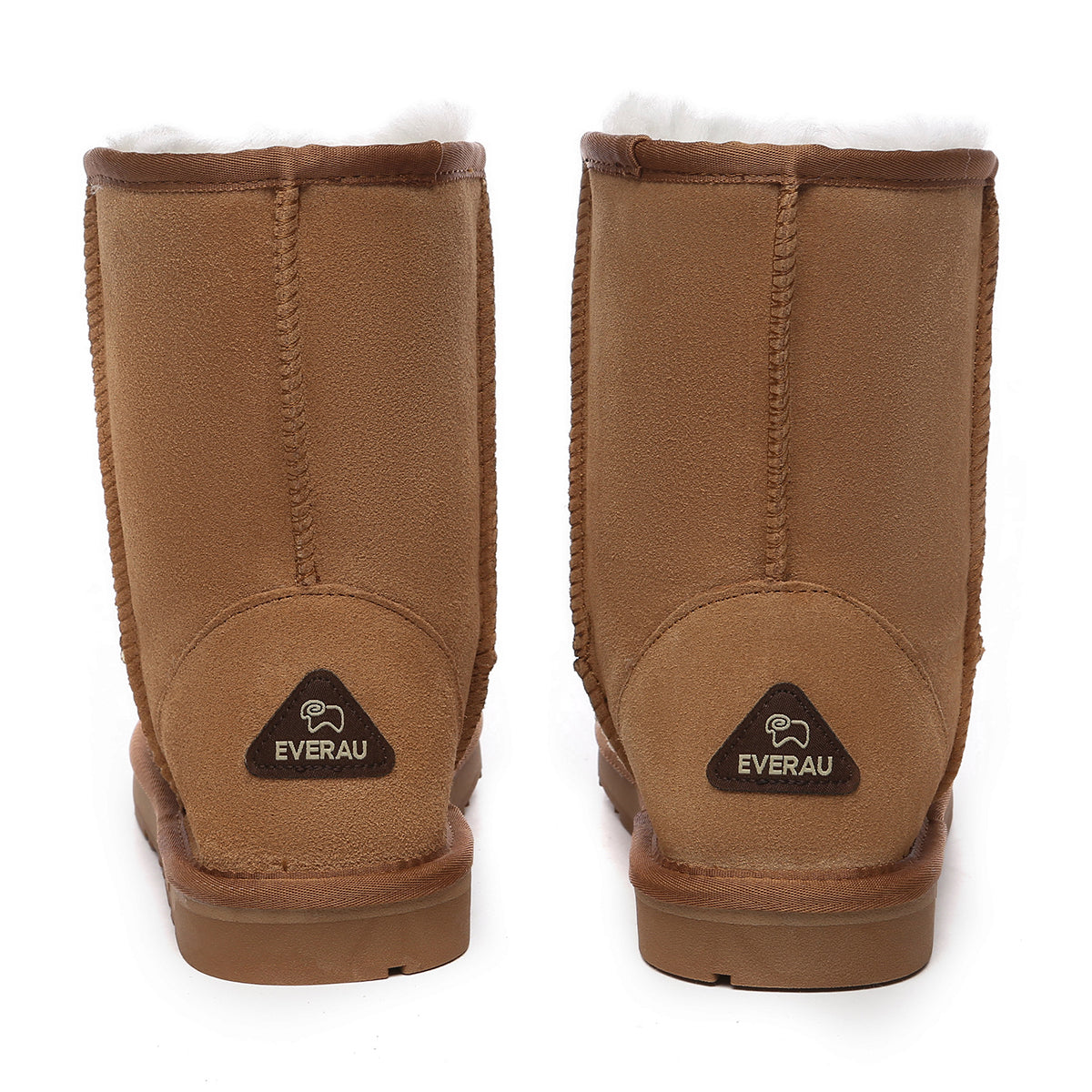 EverUgg Short Classic Suede UGG Boots featuring a snug fit, soft suede material, and a durable rubber sole on a neutral background.