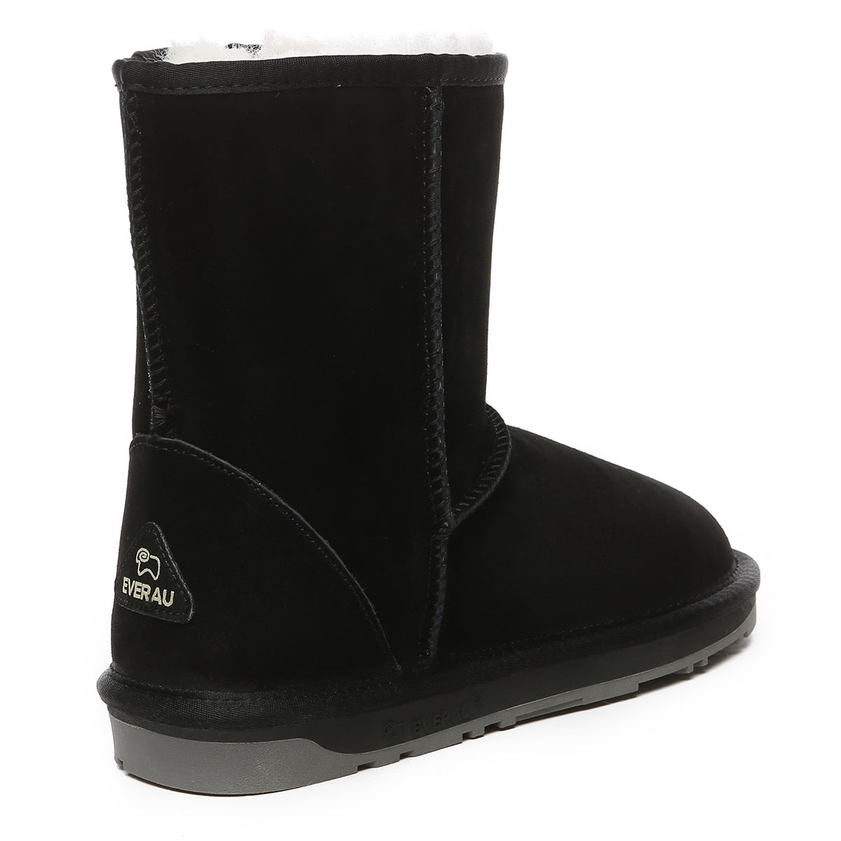 Black Short Classic Suede UGG Boots by EverUgg displayed with a smooth suede exterior and cozy interior lining.