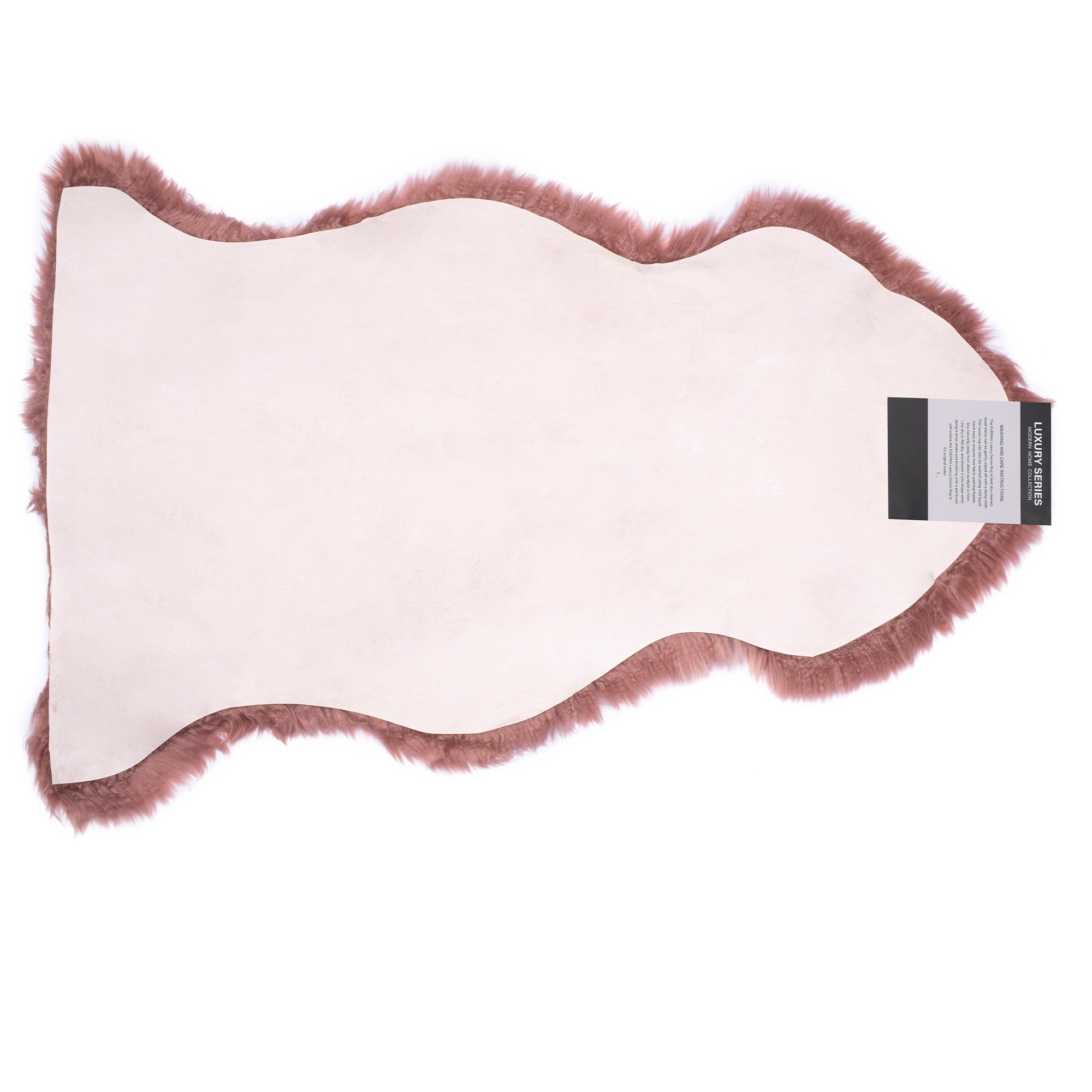 Single color long wool rug by EverUgg, showcasing a plush, soft wool texture and rectangular shape in a neutral tone.