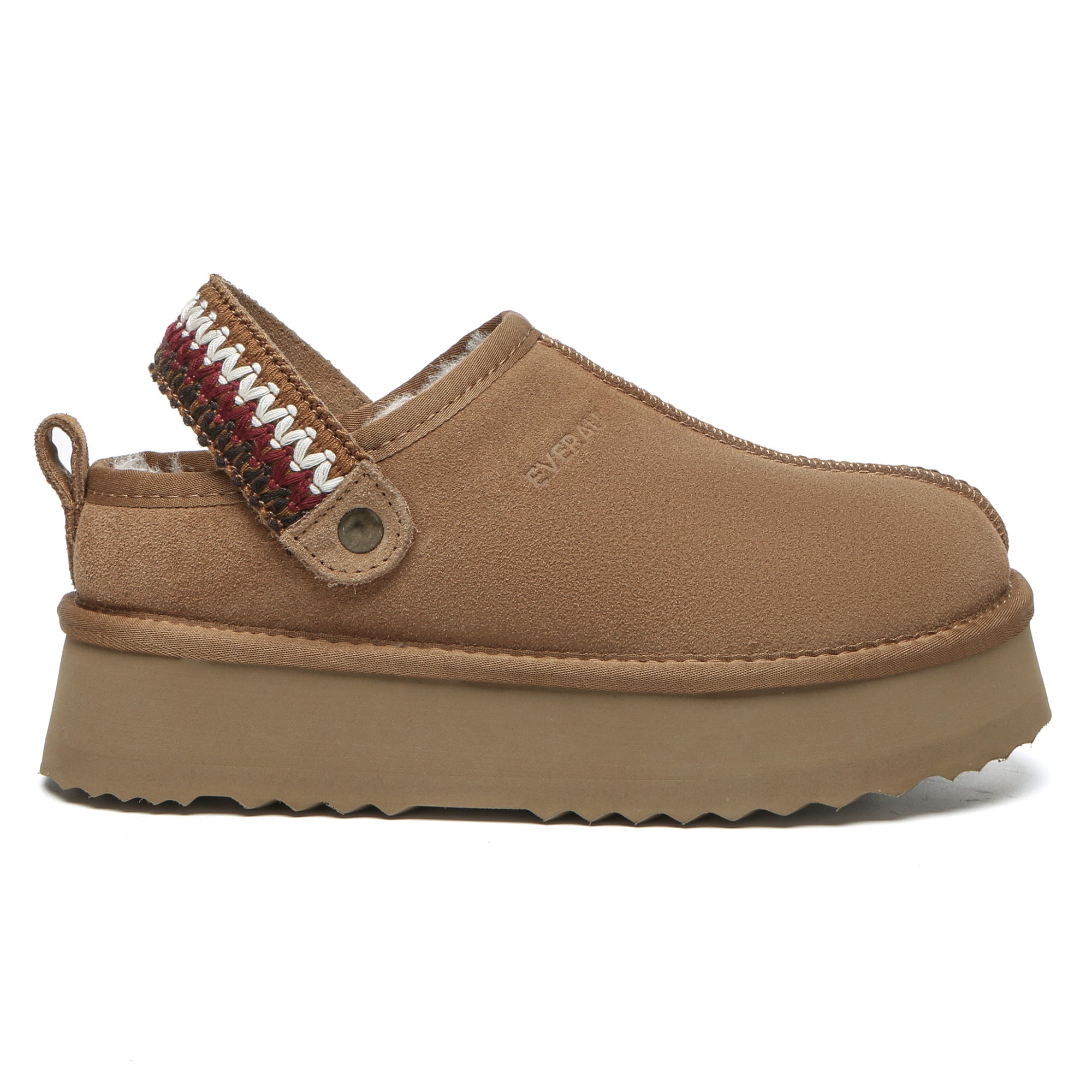 EverUgg slingback knitted platform slippers for women, featuring a cozy knitted design and comfortable slip-on style.
