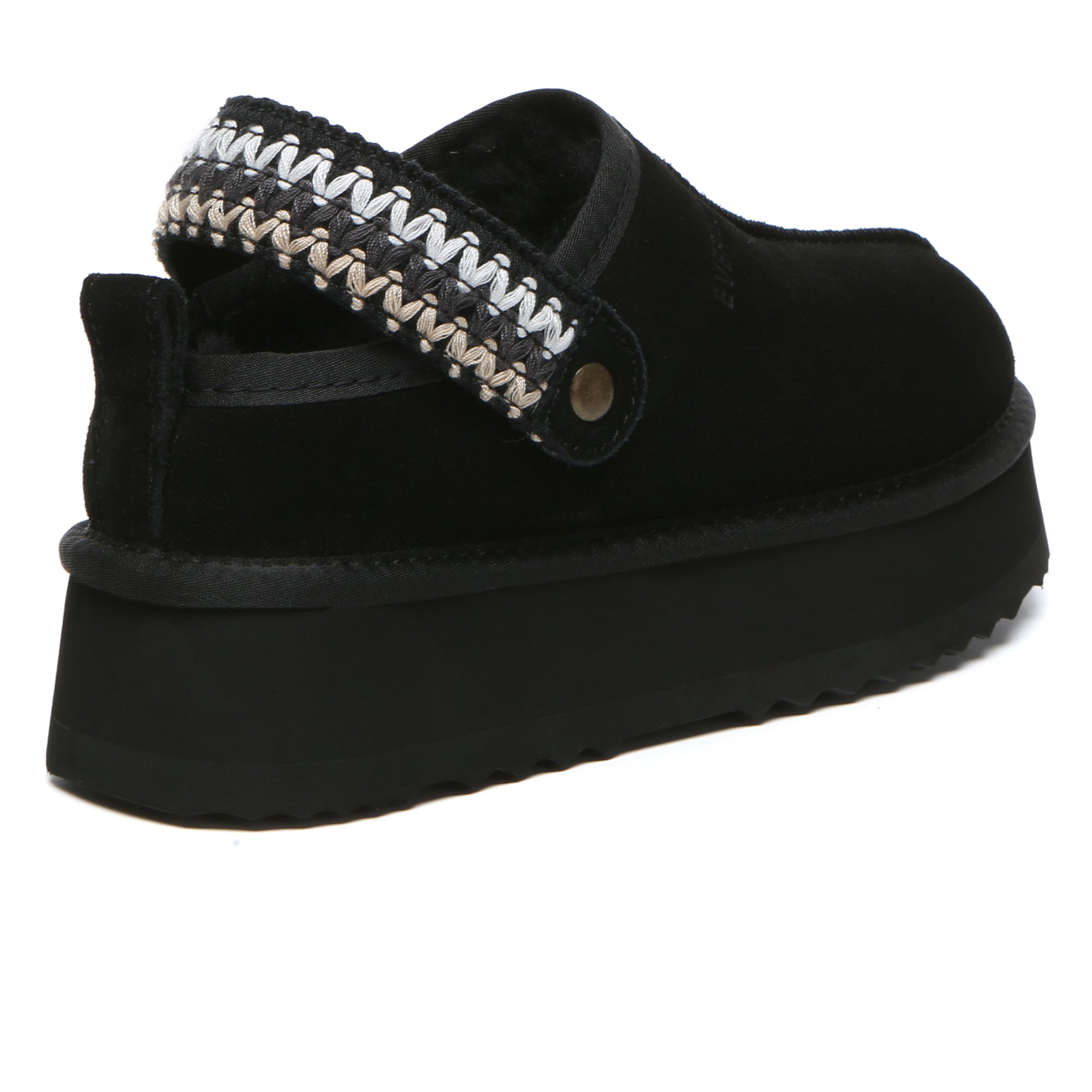 EverUgg slingback knitted platform slippers for women featuring a cozy slip-on design and a stylish chunky heel.