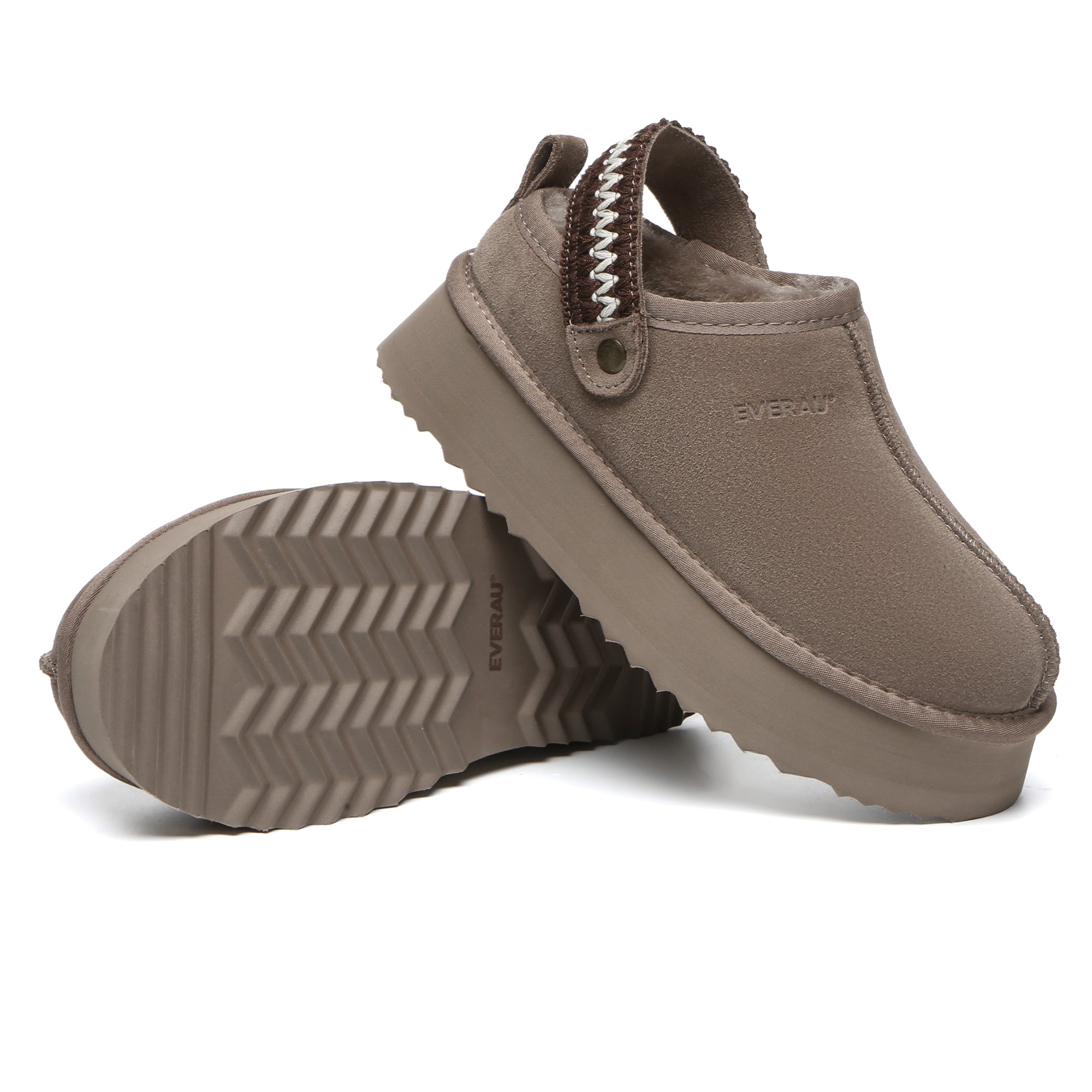 EverUgg slingback knitted platform slippers for women, featuring a cozy knitted upper and stylish platform sole.