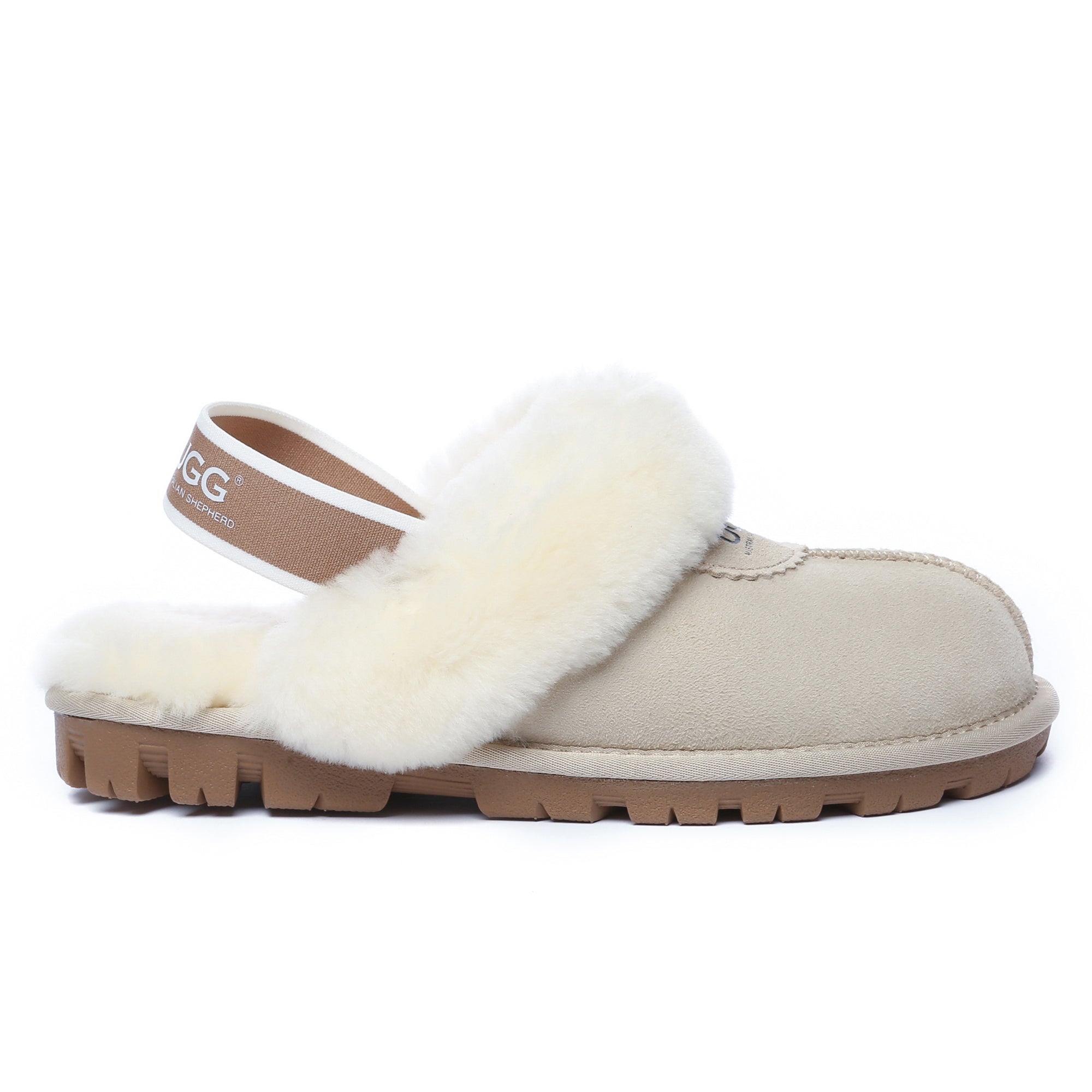 EverUgg slingback slippers with premium anti-slip soles, featuring a cozy design and soft material for comfortable indoor wear.