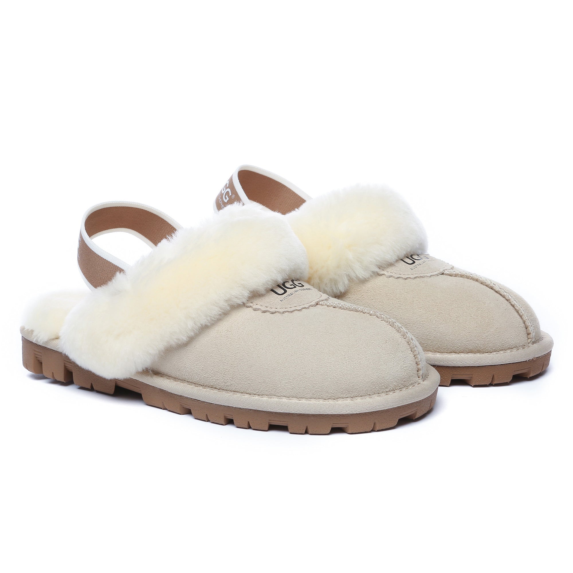 EverUgg slingback slippers with anti-slip soles, crafted for comfort and style, featuring premium materials and a sleek design.