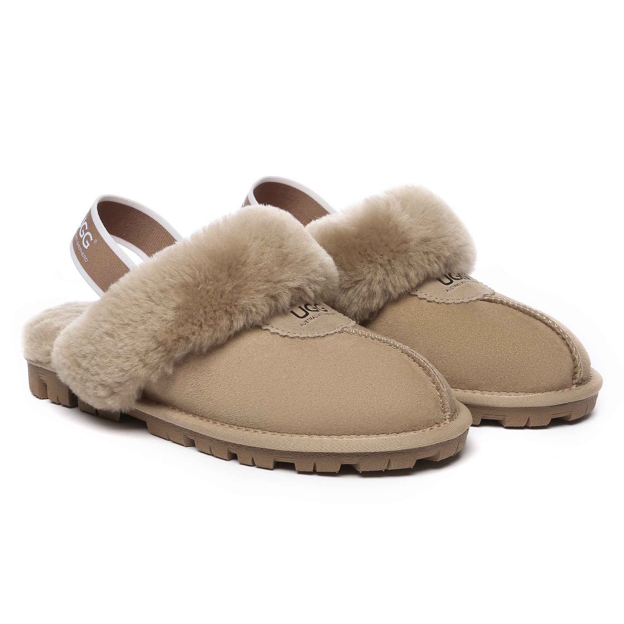 EverUgg slingback premium anti-slip slippers with soft fabric and cushioned sole, designed for comfort and stability.