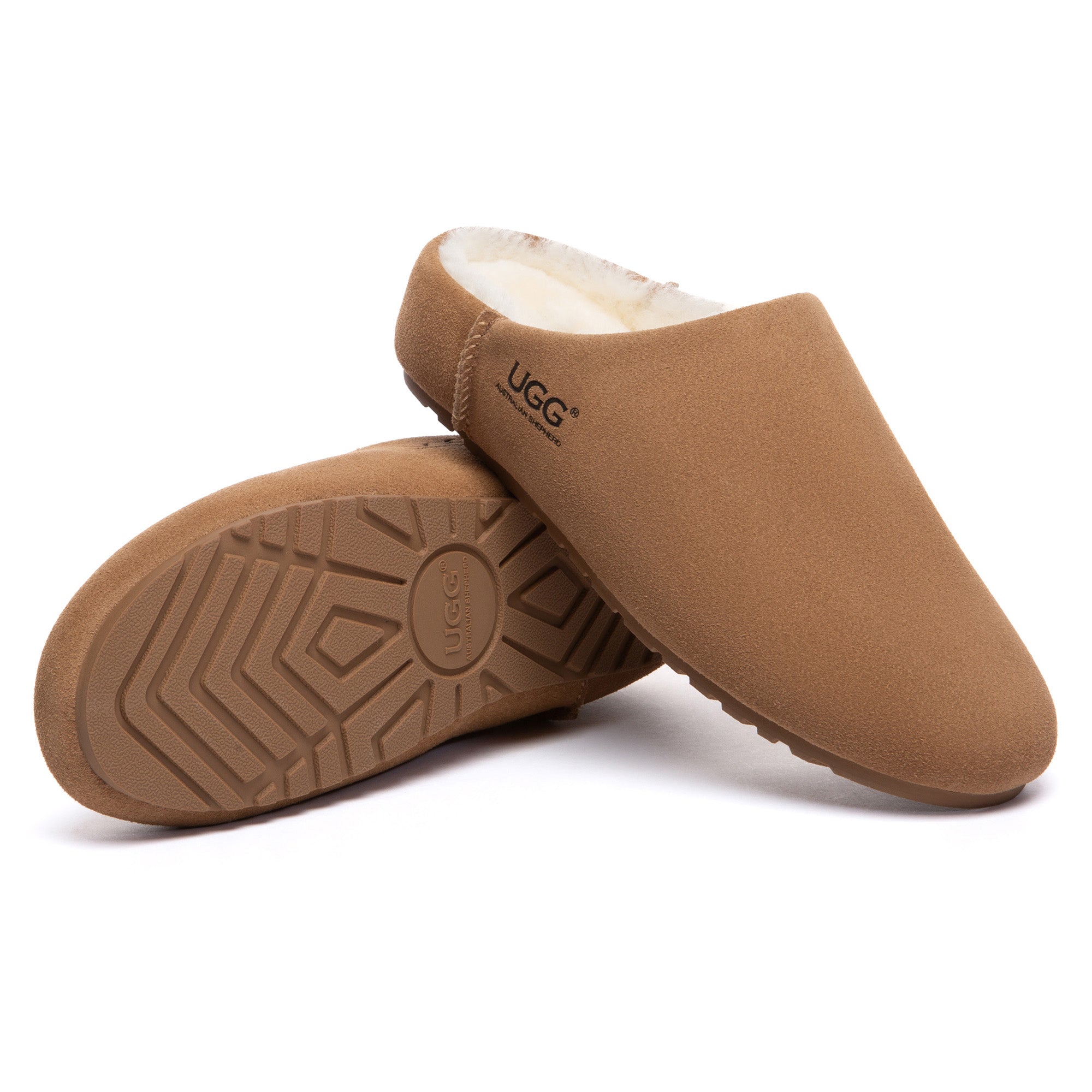EverUgg Slip-On Mule Slippers with soft fabric upper and cozy interior, perfect for indoor comfort and casual wear.