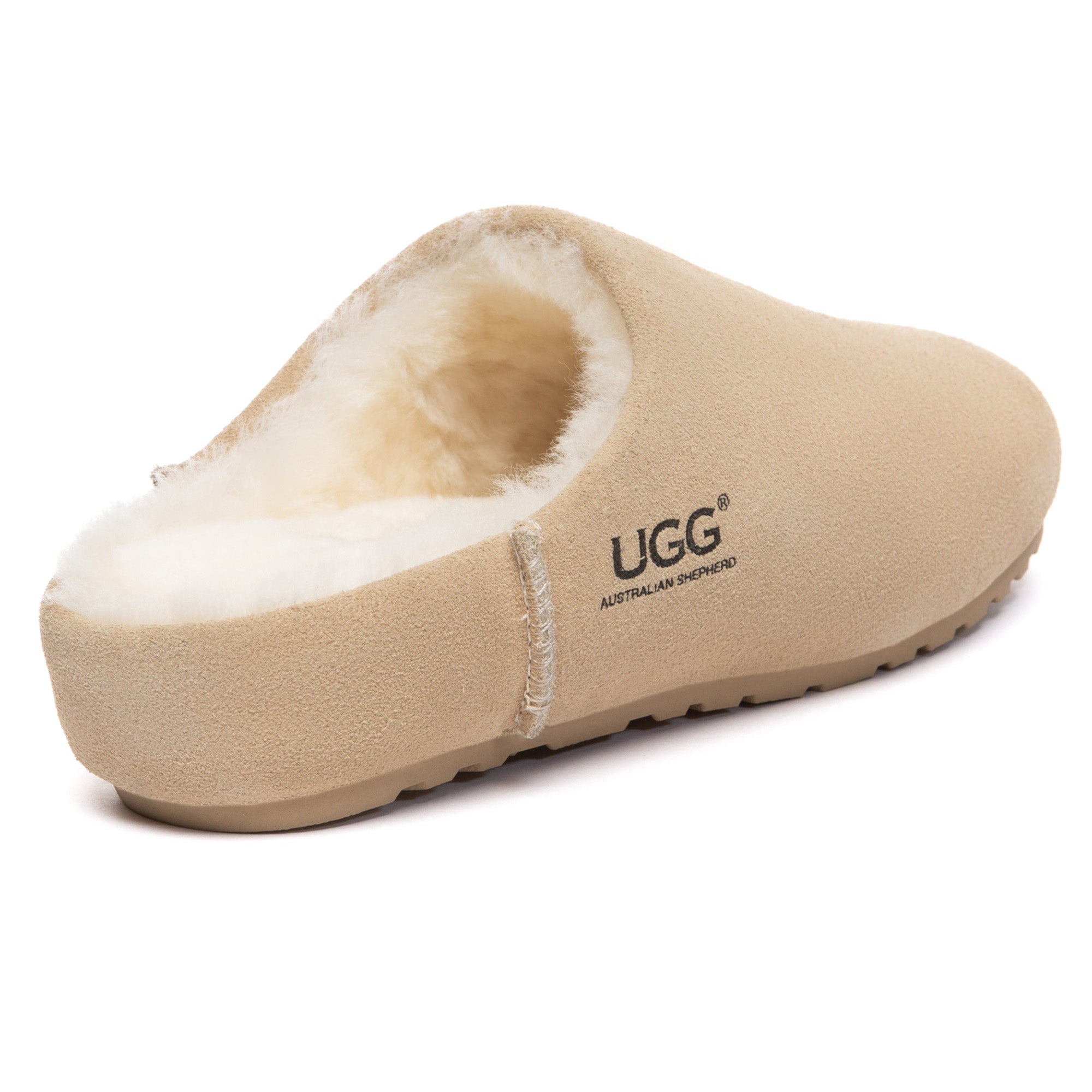 EverUgg slip-on mule slippers with soft fabric and cushioned soles, ideal for comfortable indoor wear.