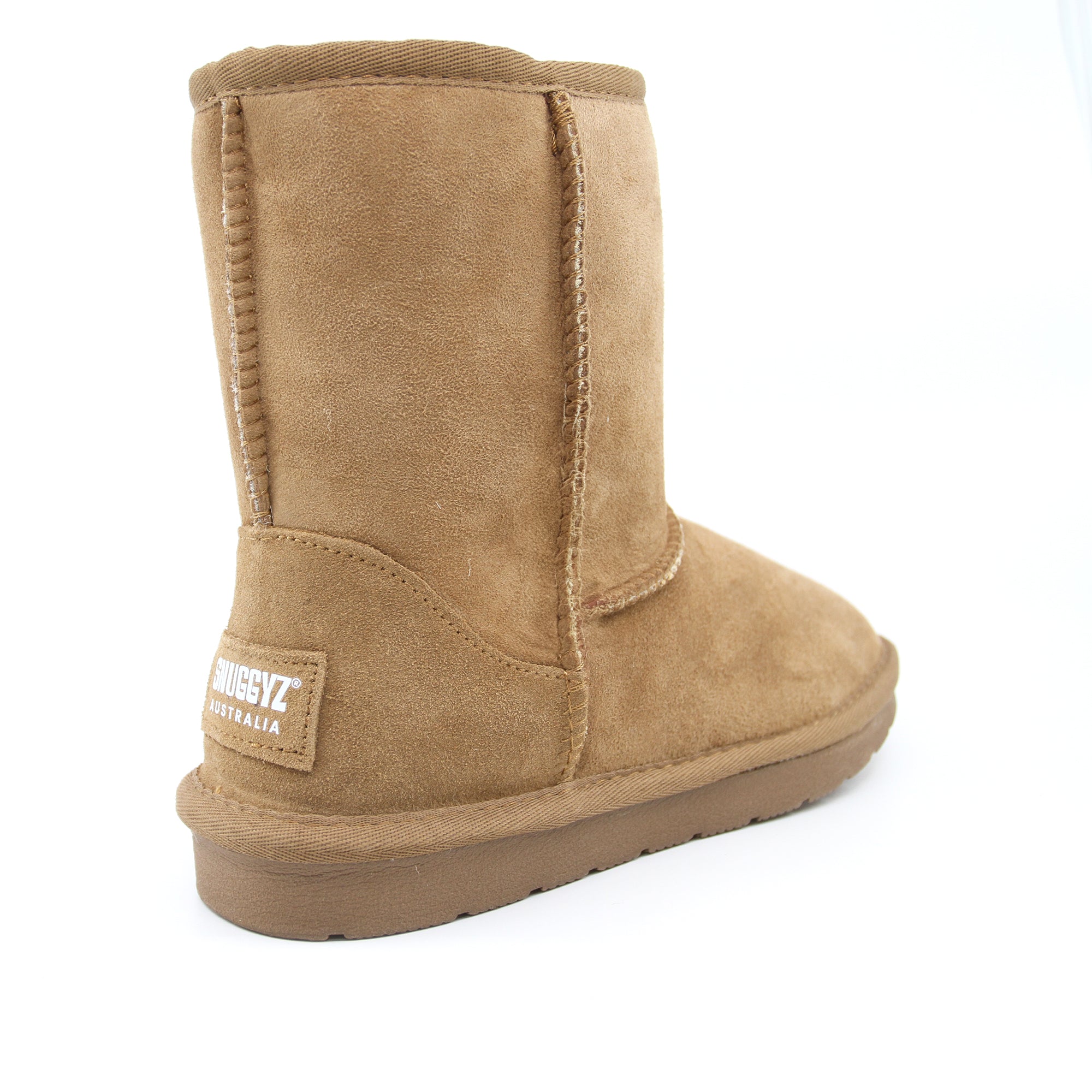 Snuggyz Premium Short Classic UGG Boots for women, Australian-made, featuring soft sheepskin and cozy design, shown from the chest view.