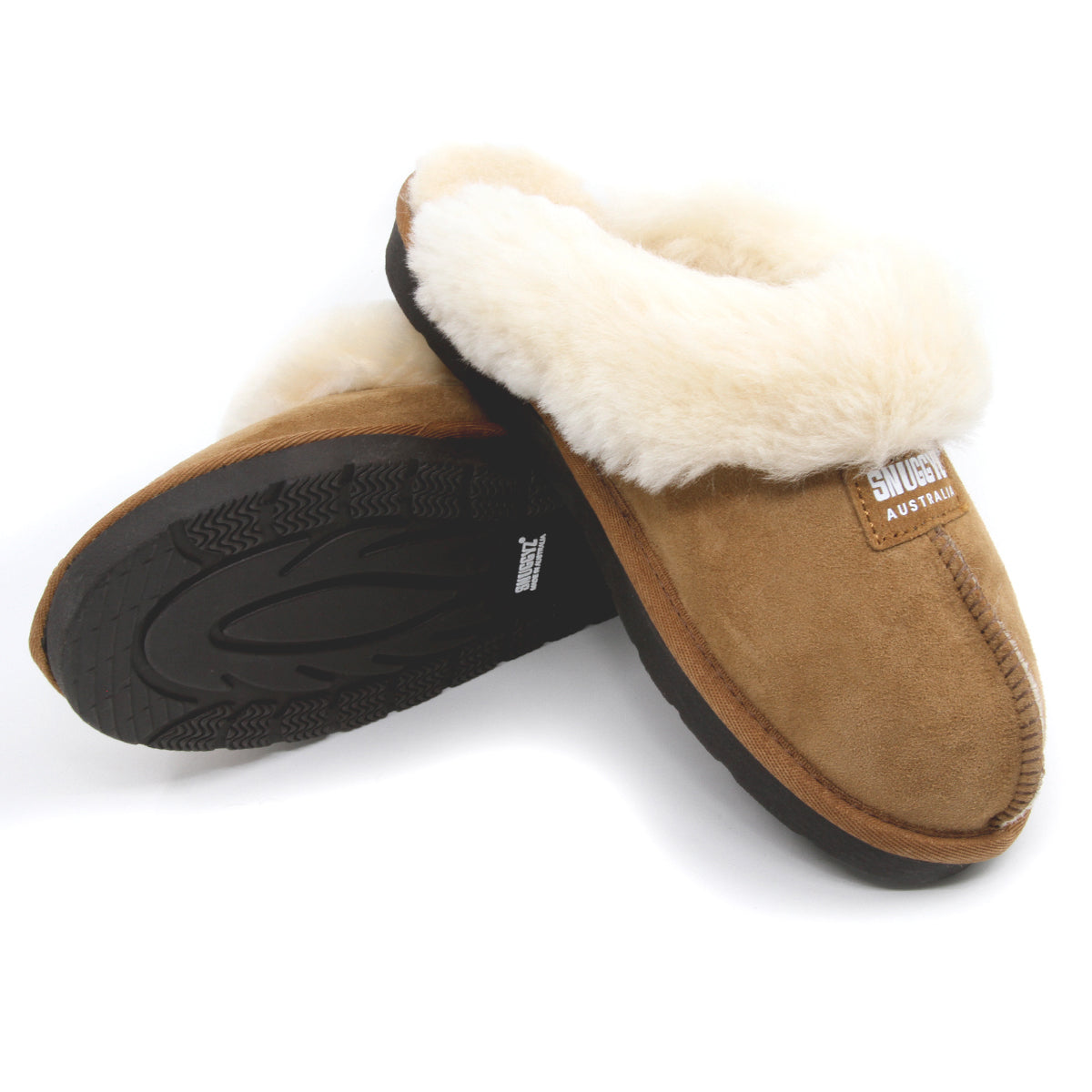 Snuggyz SNUGGYZ® premium UGG classic slippers in chestnut color, Australian-made, soft sheepskin interior, cozy footwear for comfort.