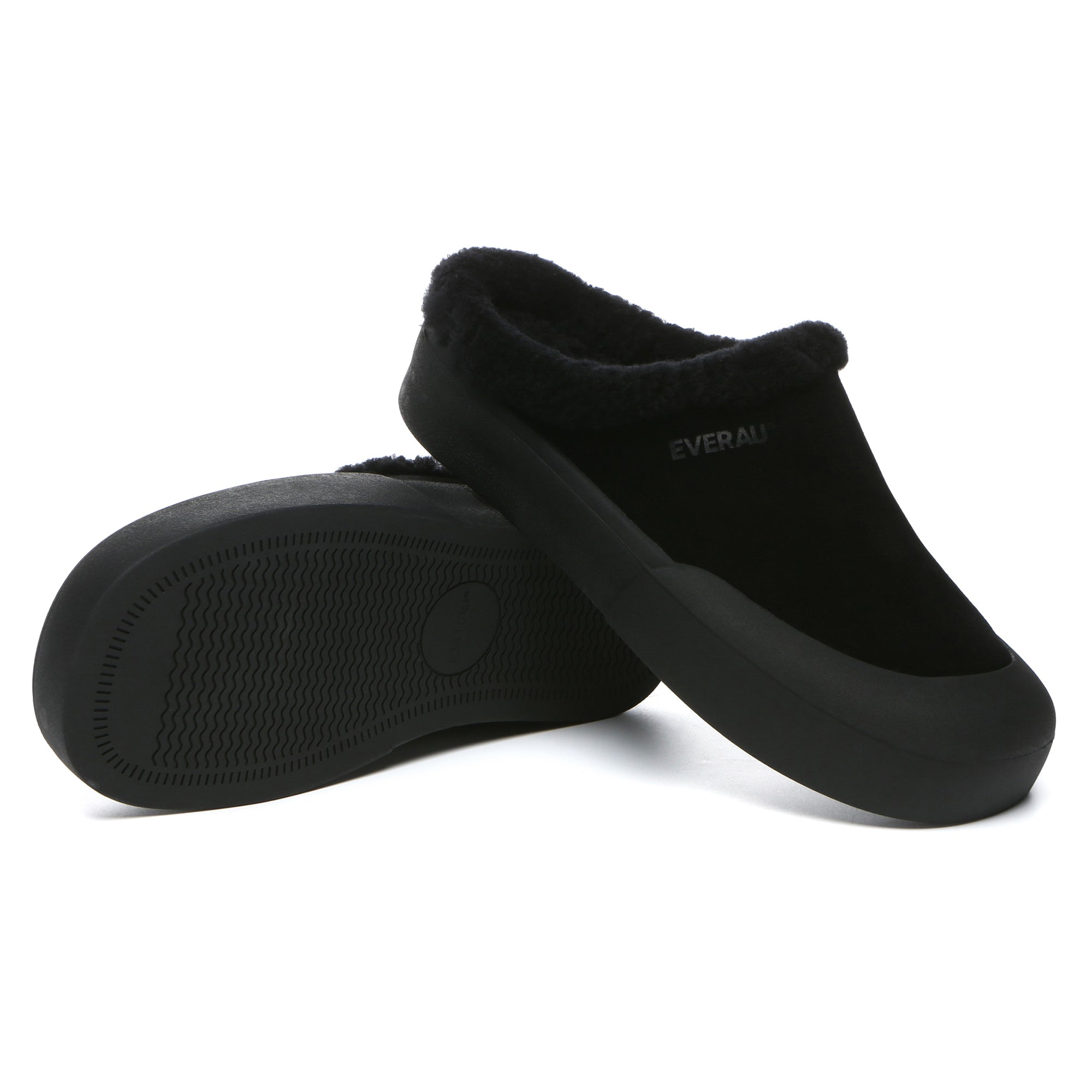 EverUgg Staney Wool Comfort Sole women's slippers featuring soft wool lining and slip-on design with UGG branding.