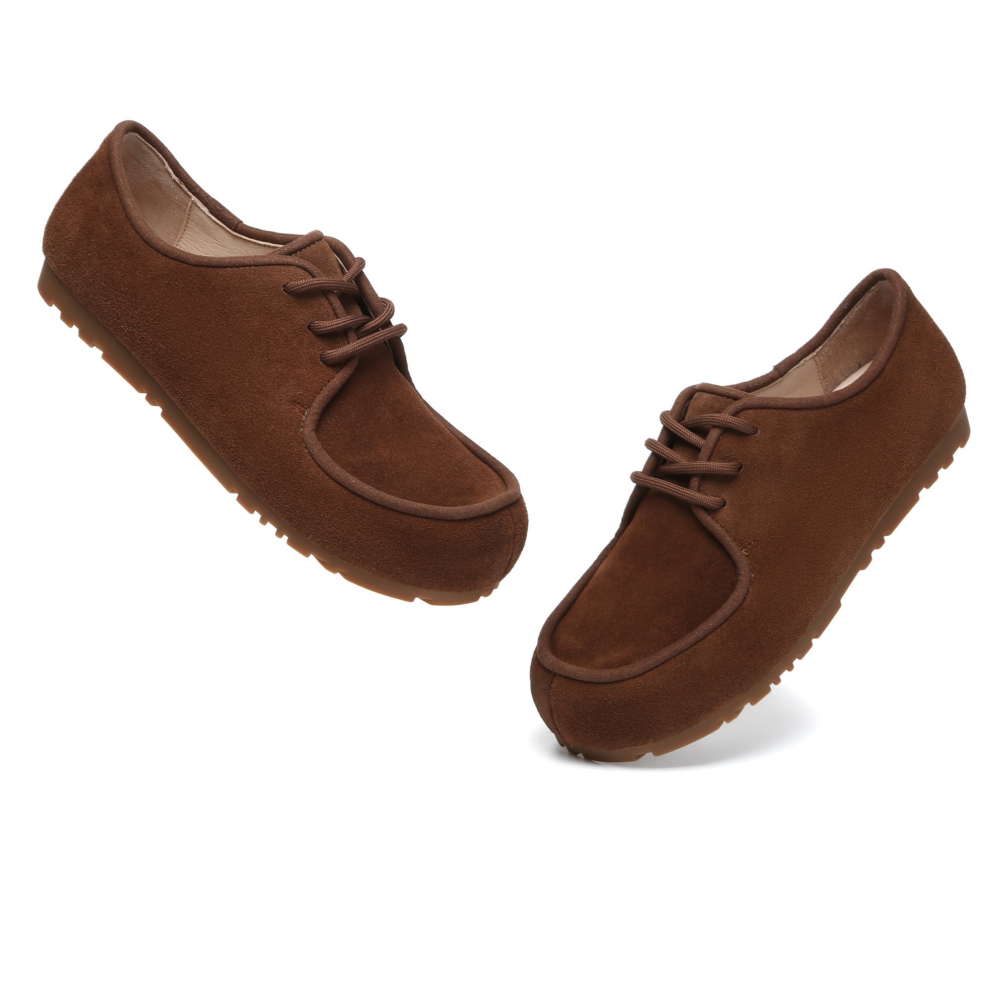 EverUgg suede leather casual lace-up shoes featuring a sleek design and comfortable fit for everyday wear.
