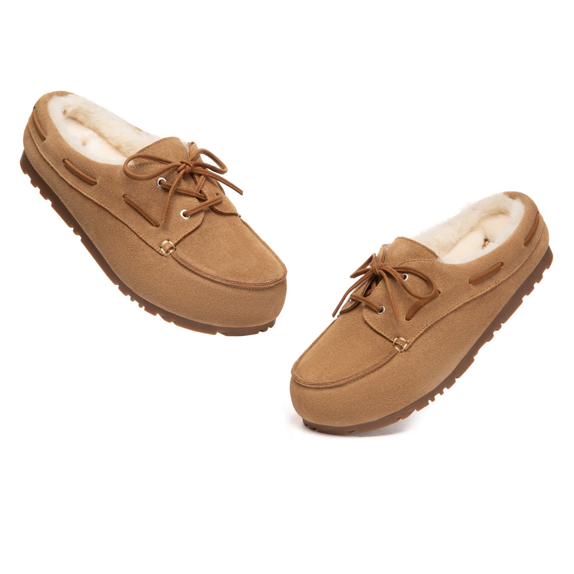 EverUgg suede moccasin slippers with soft lining, featuring classic UGG style and comfortable slip-on design.