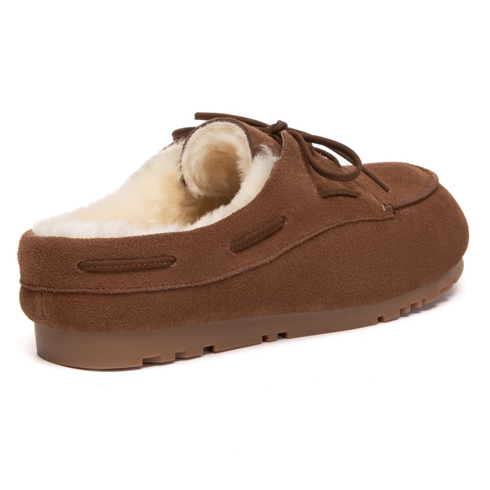 EverUgg suede moccasin slippers with plush lining, featuring a classic UGG style and comfortable slip-on design.