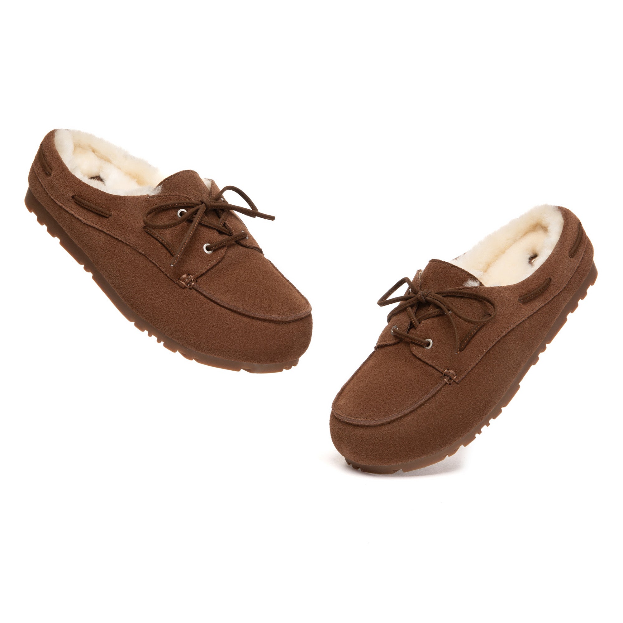 EverUgg suede moccasin slippers with soft lining and classic UGG style, perfect for cozy indoor wear.
