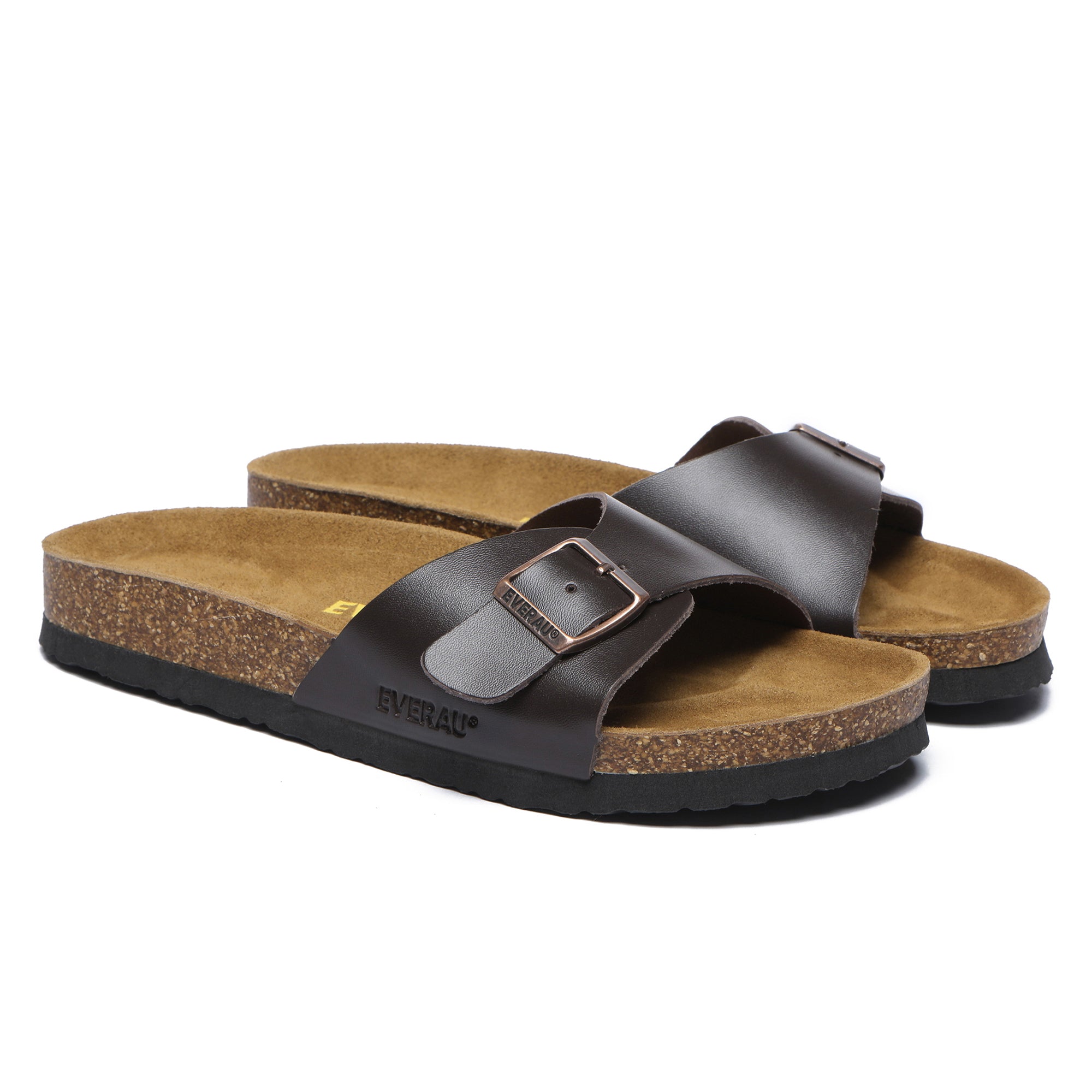 EverUgg summer leather slides for women, featuring sleek design and comfortable slip-on slippers in a neutral color.