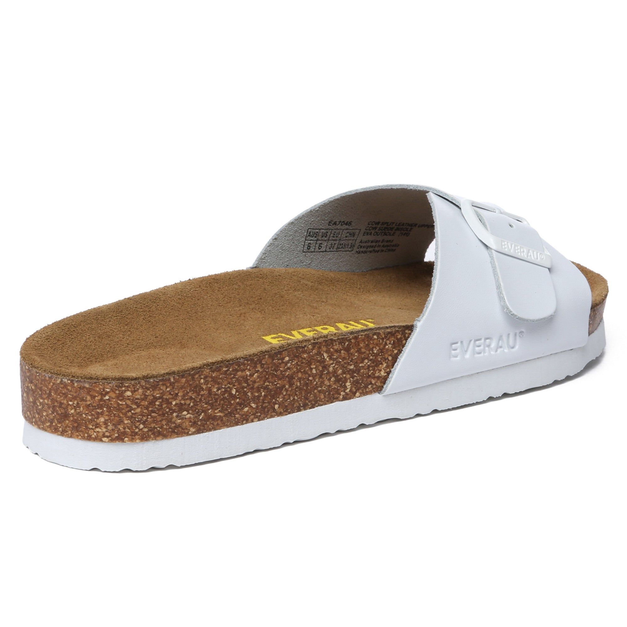 EverUgg summer leather slides for women with open toe design, comfortable slip-on style, perfect for warm weather.