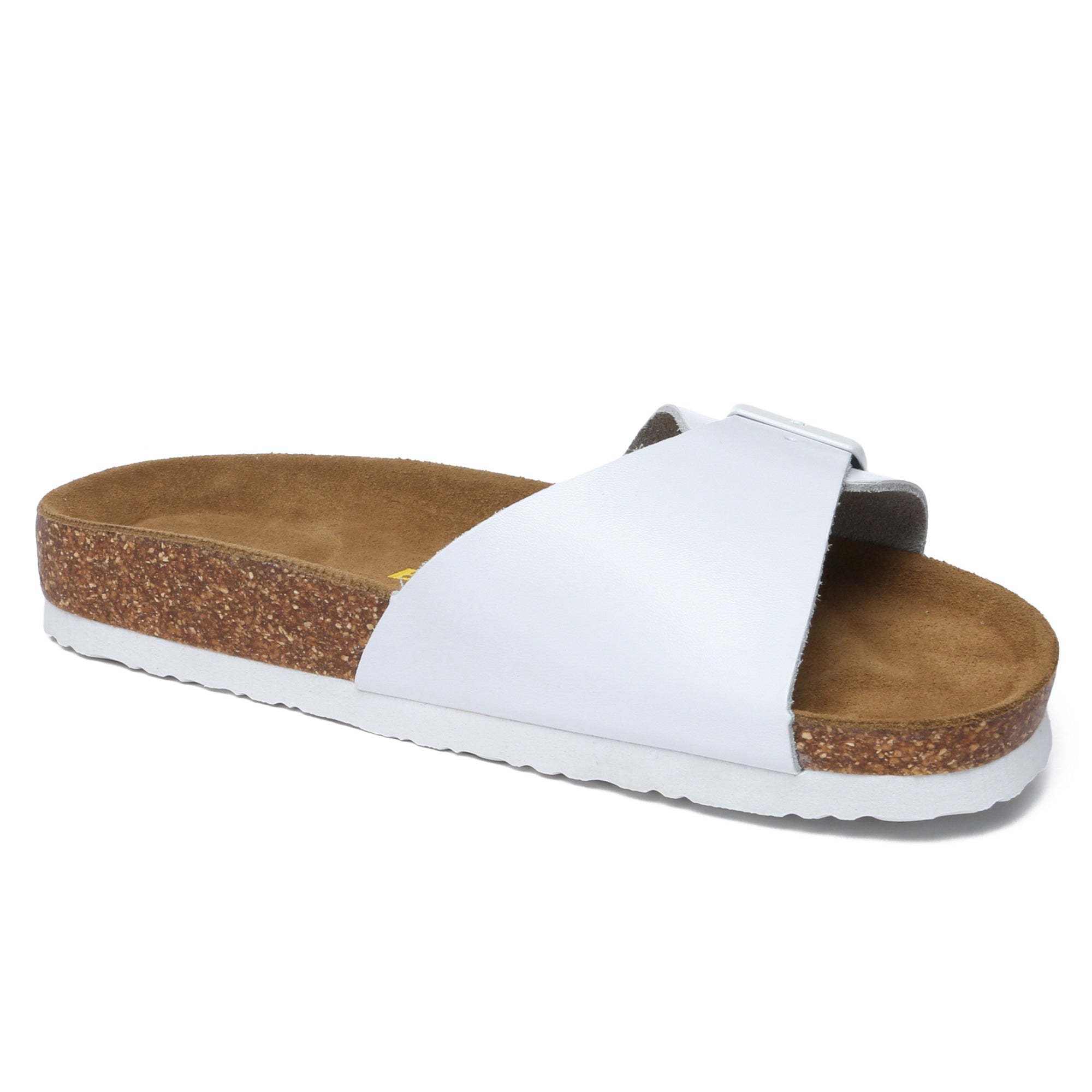 EverUgg summer leather slides for women featuring open-toe design and casual slip-on style on a neutral background.