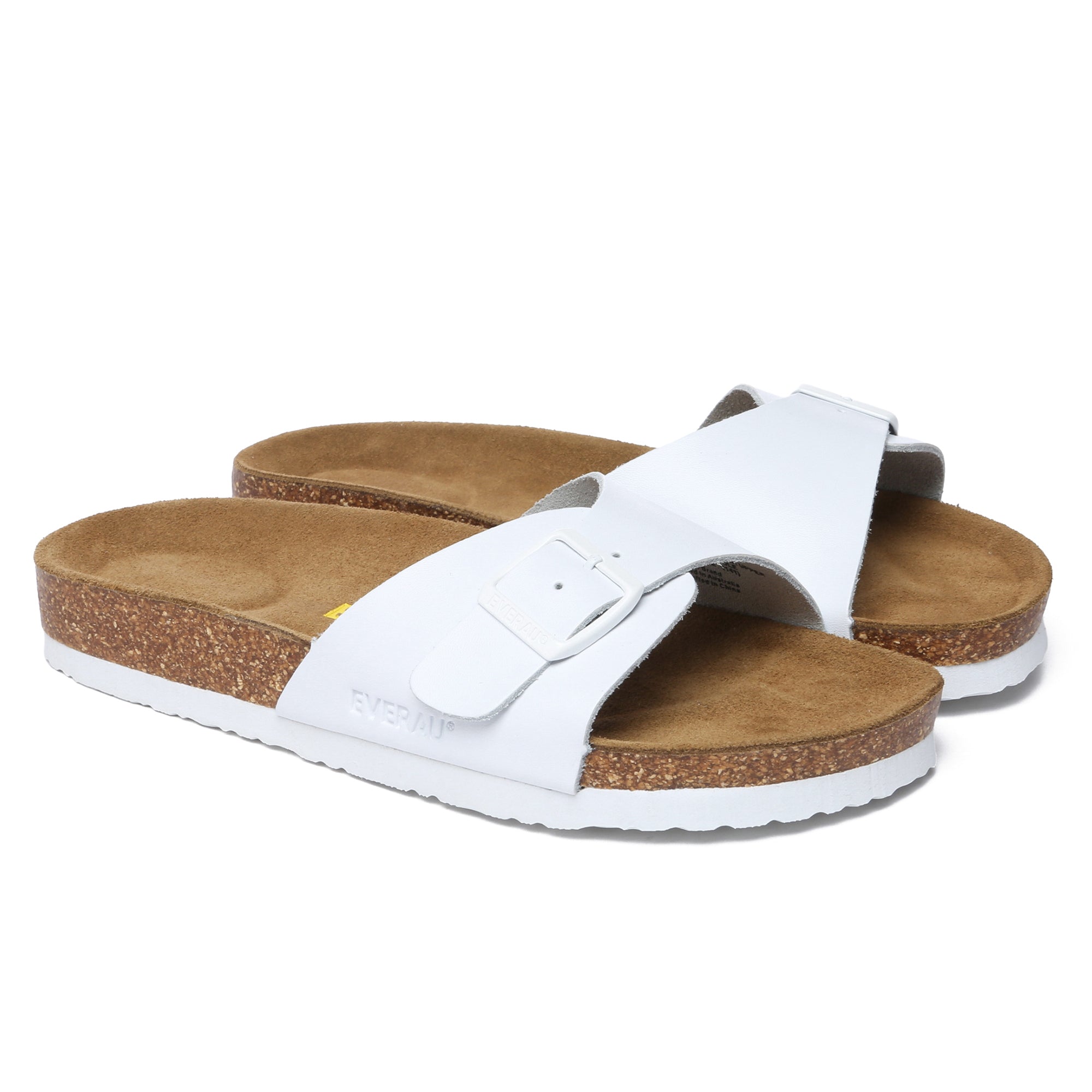 EverUgg summer leather slides for women featuring a sleek design and comfortable open-toe style.