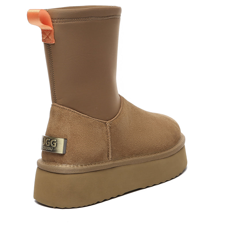 EverUgg Tasman Platform UGG Boots for women, stylish leather shoes with chunky soles, perfect for casual and fashion-forward outfits.