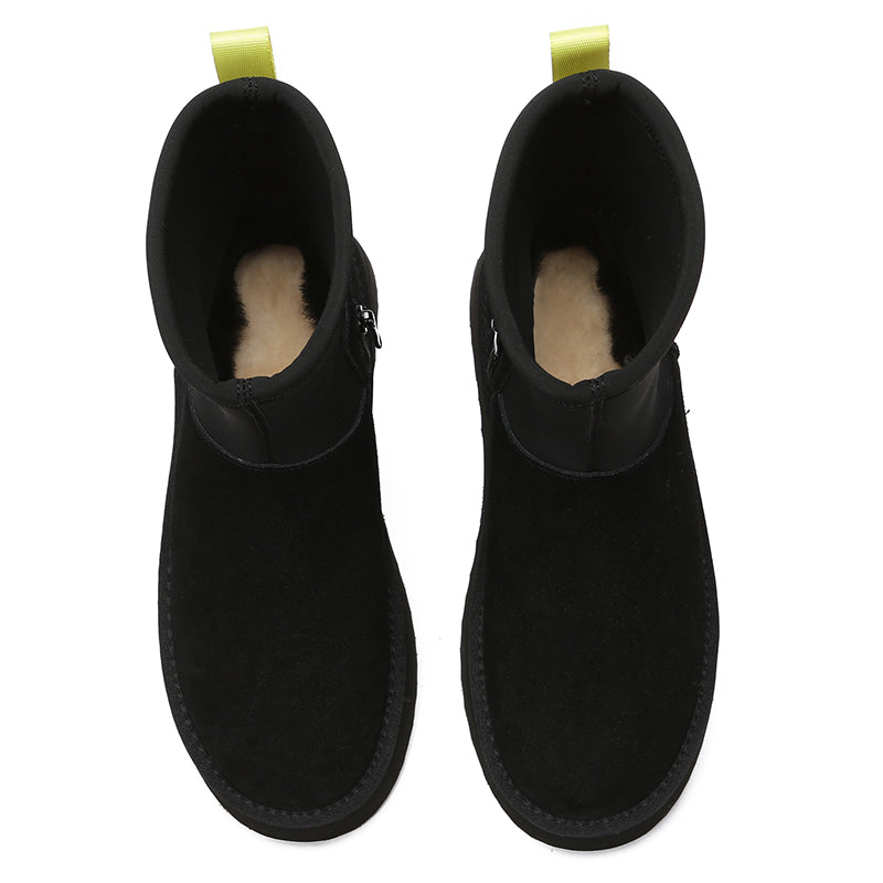 Black Tasman Platform UGG boots for women by EverUgg, showcasing the stylish design and platform sole.