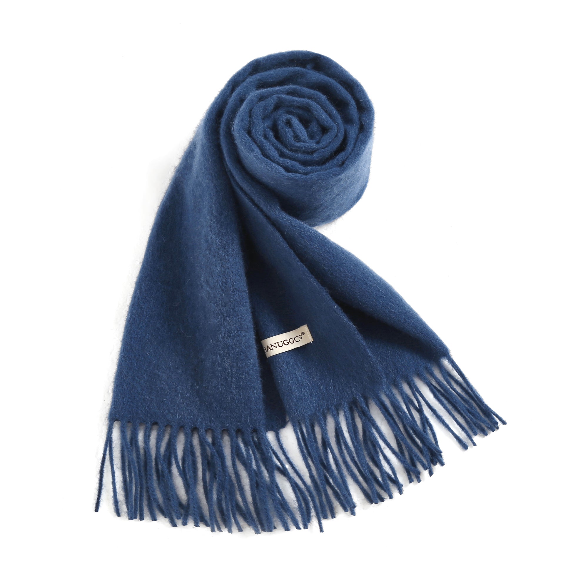EverUgg Tassel Wool Scarf featuring soft pure wool fabric and decorative tassels, perfect for stylish warmth and comfort.