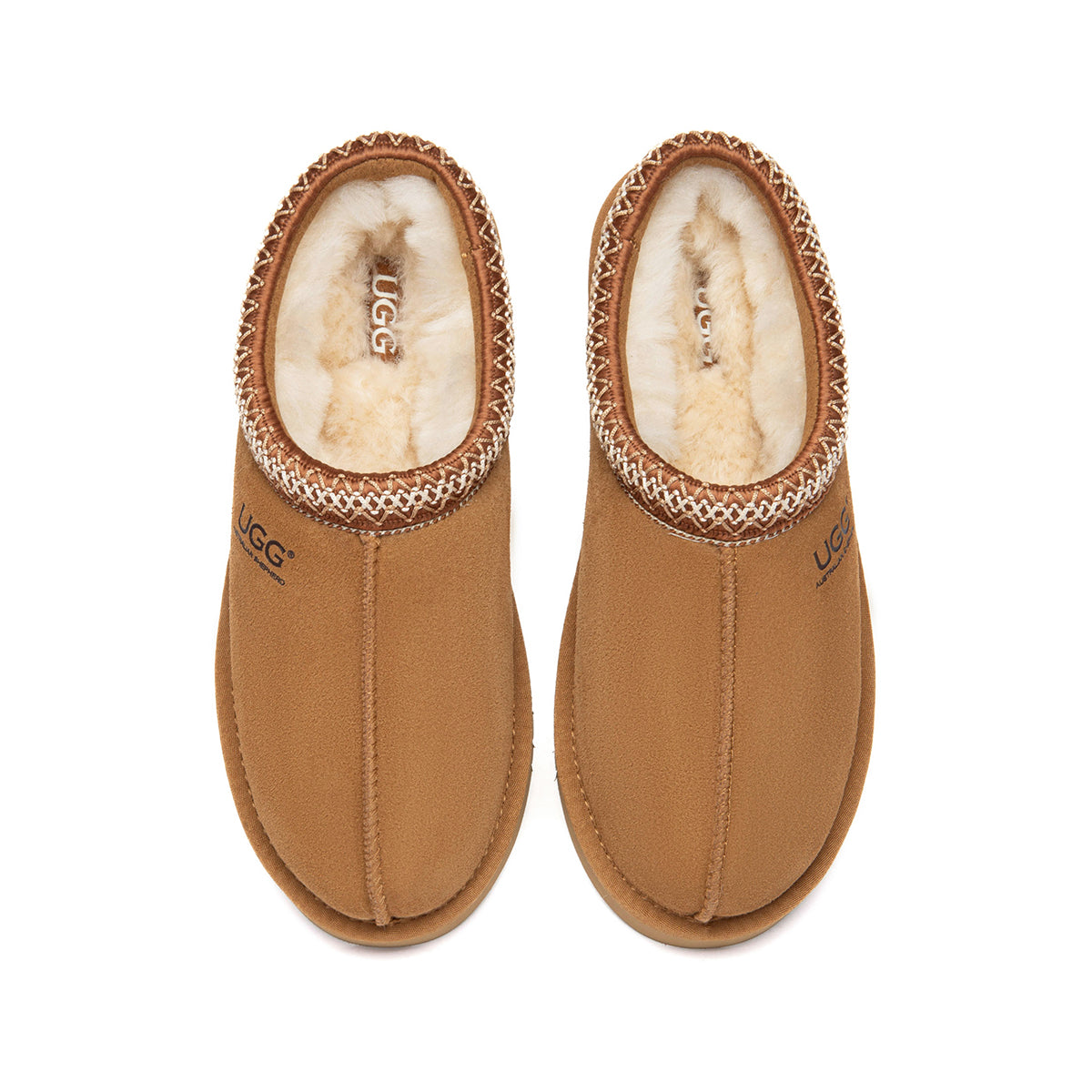 EverUgg Tazman Classic Color Mid Platform UGG Slippers featuring cozy design and stylish mid-height platform soles.