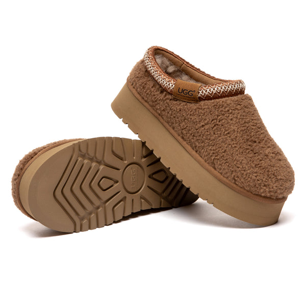 EverUgg Tazzy Furry Platform UGG slippers with plush fur and chunky soles, designed for cozy comfort and stylish loungewear.