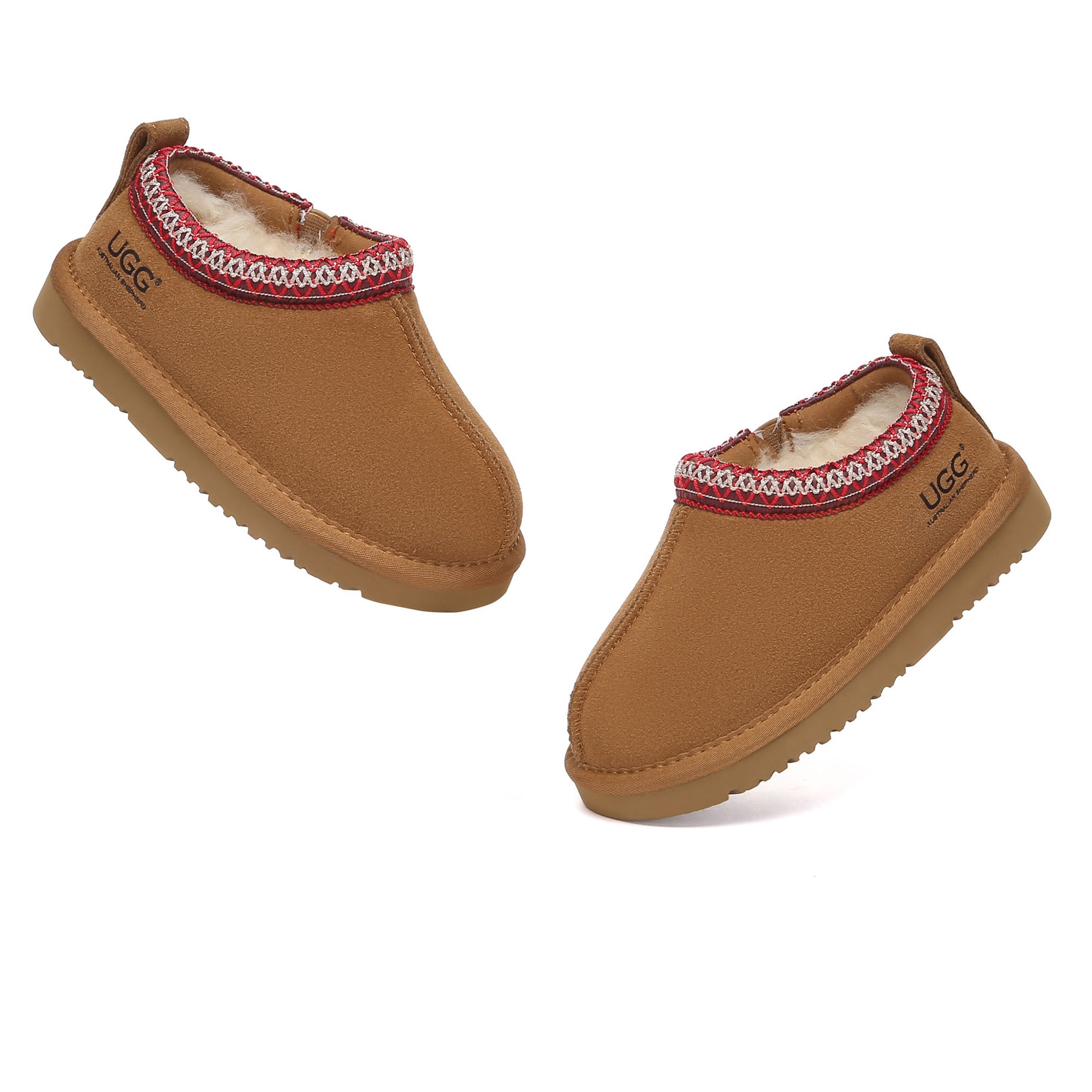 EverUgg Tazzy Kids UGG slippers featuring soft suede material and cozy shearling lining, perfect for little feet.