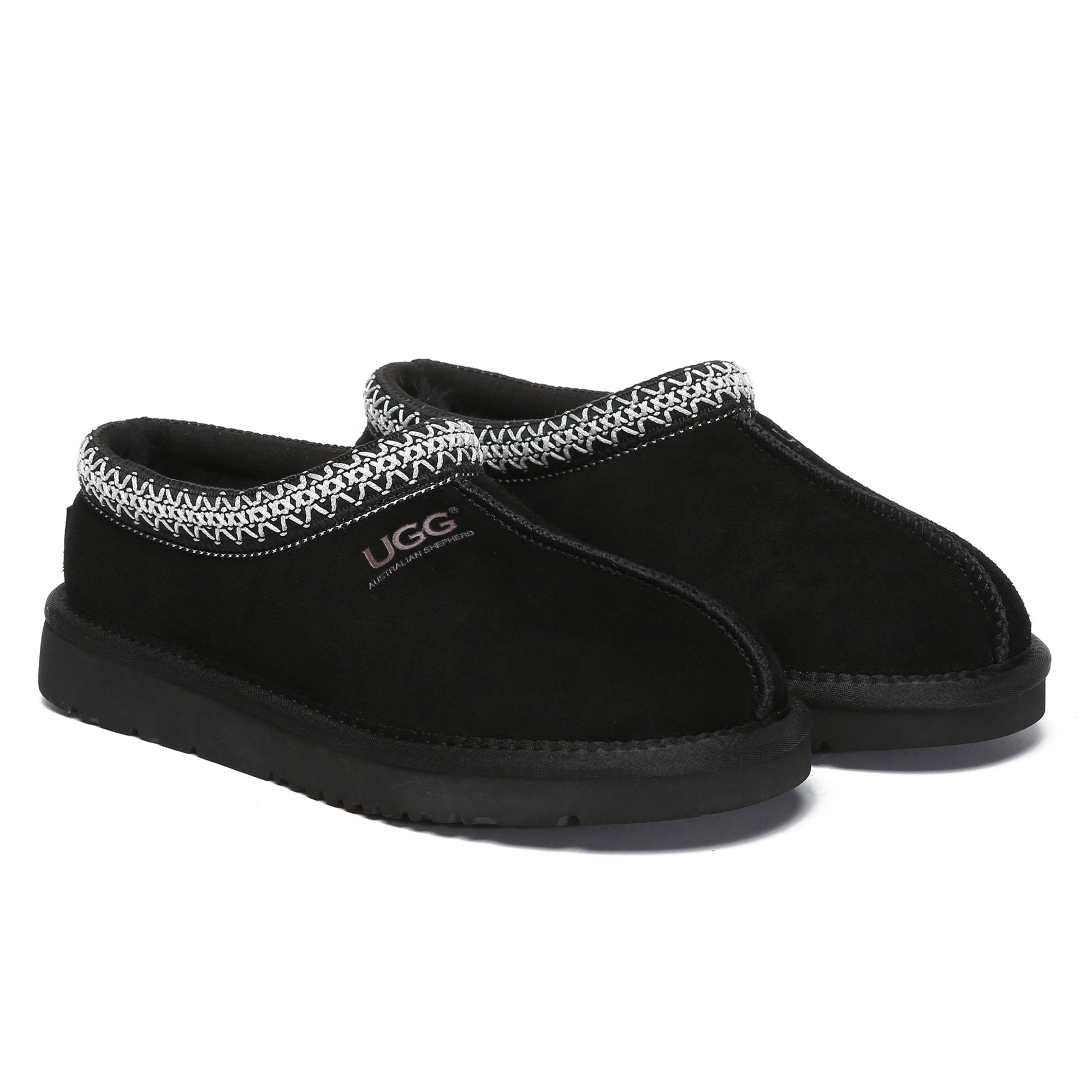 EverUgg Tazzy Stitch UGG slippers with cozy knit and plush lining, designed for comfortable indoor wear.